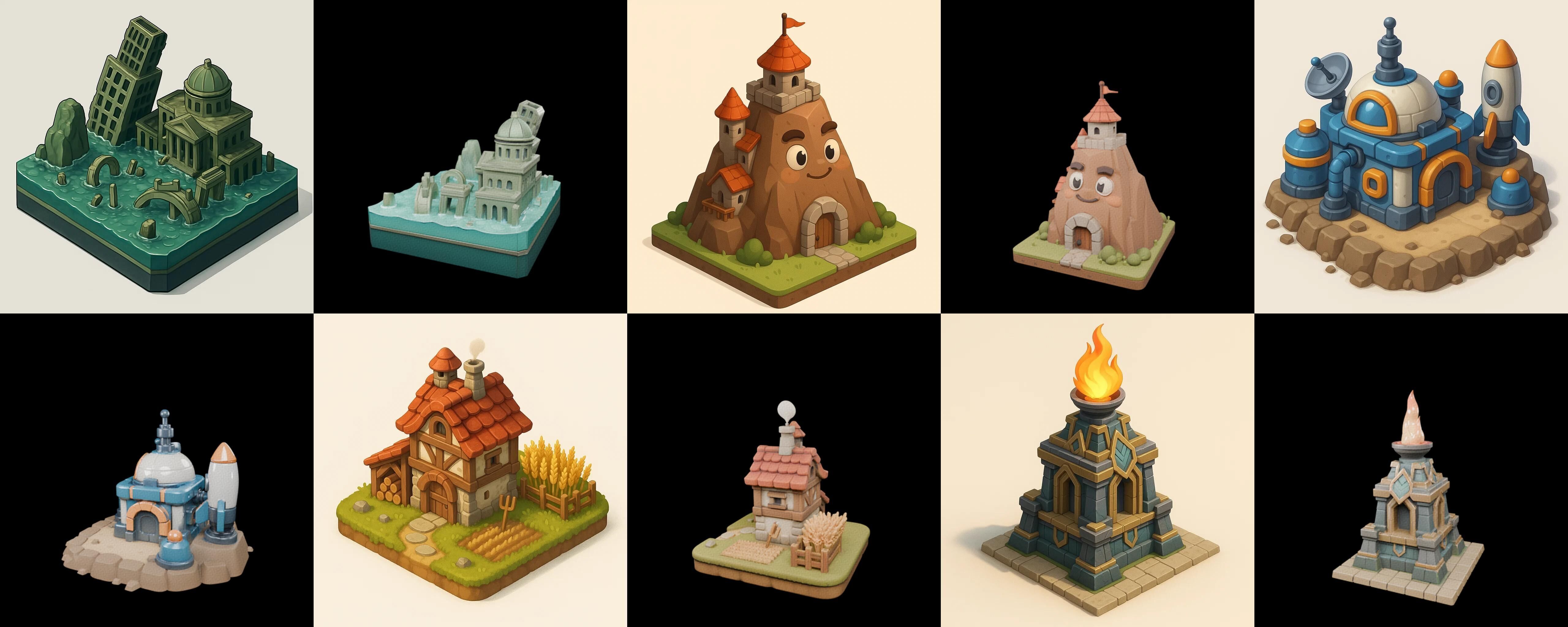 Building Of Empire bundle 11 pack 100 glb Low-poly 3D model_7