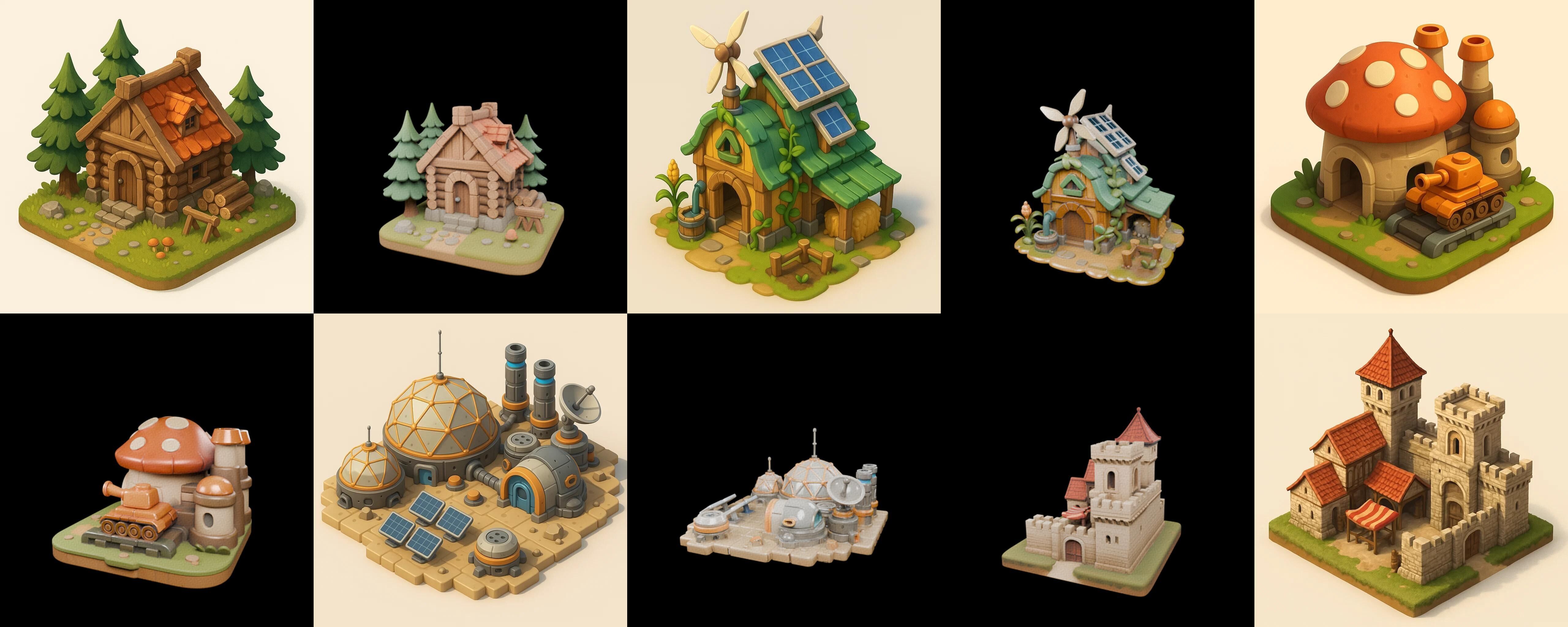 Building Of Empire bundle 11 pack 100 glb Low-poly 3D model_14