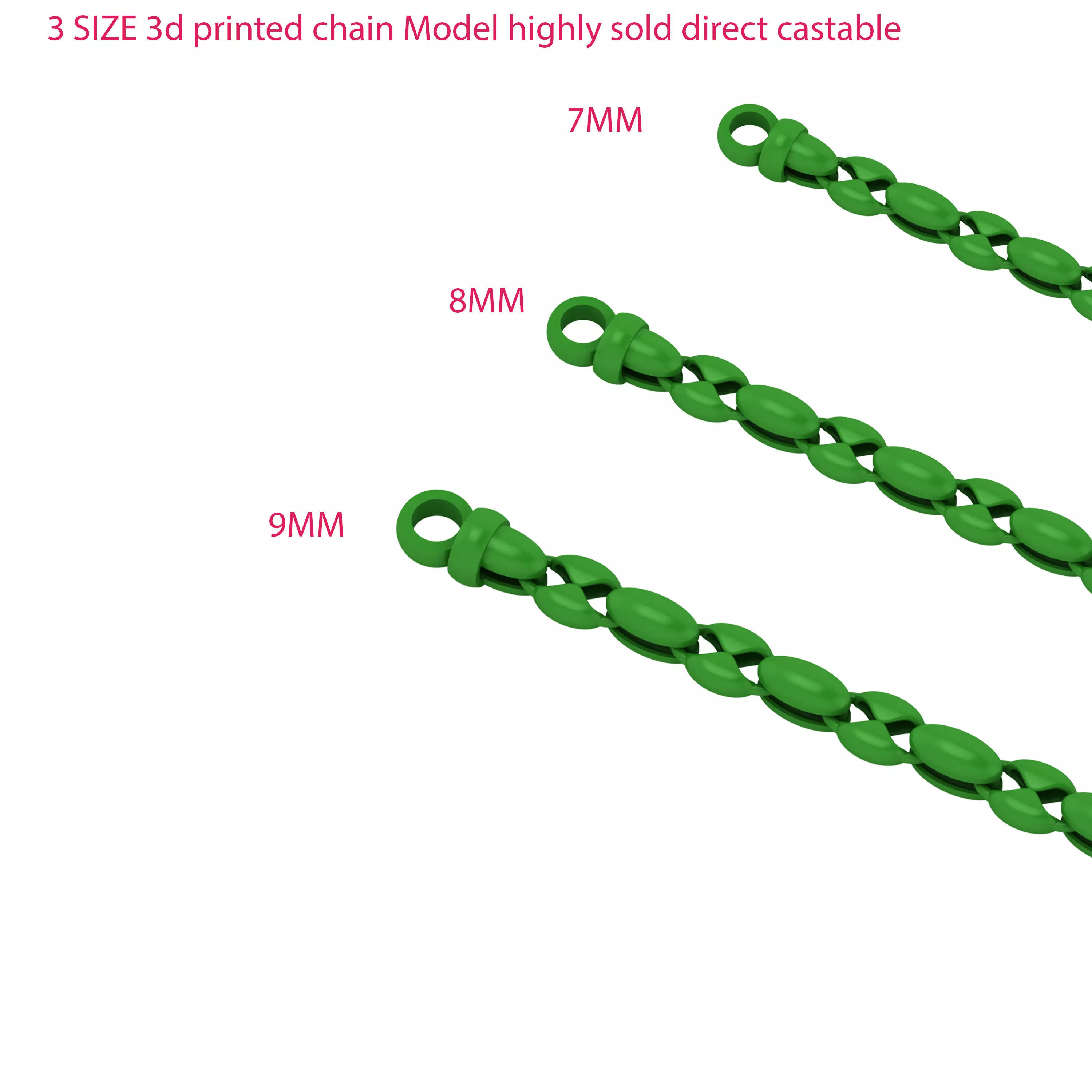 3 SIZE 3d printed chain Model highly sold direct castable 3D Model Collection_0