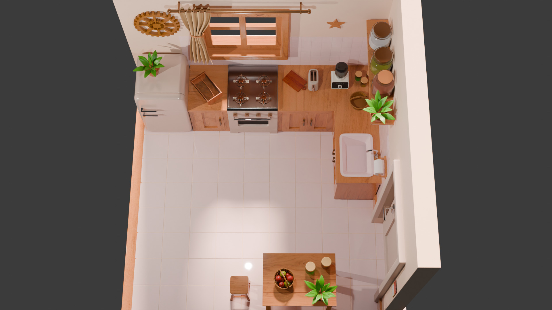 Isometric kitchen Room 3D model_3
