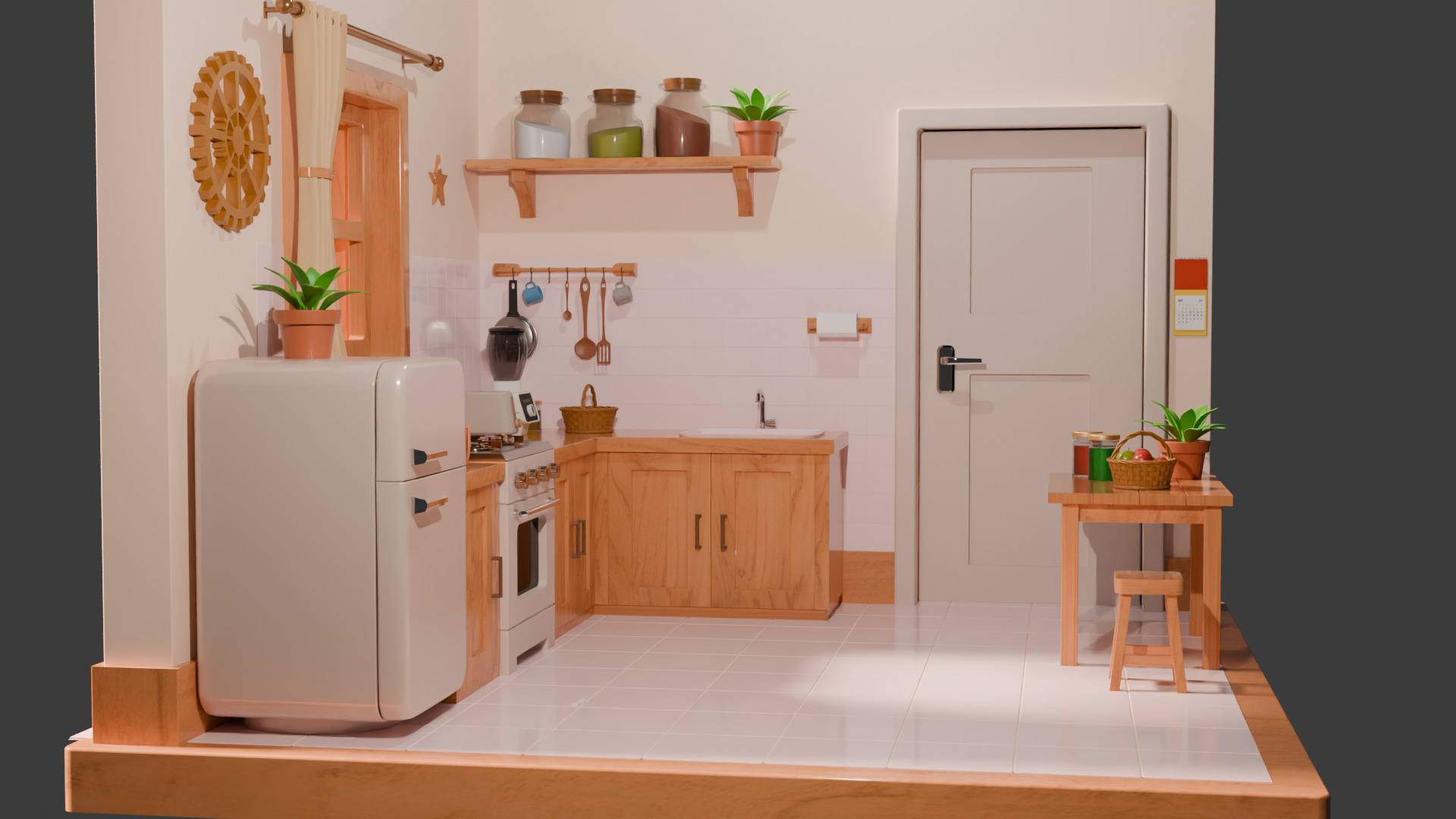 Isometric kitchen Room 3D model_2