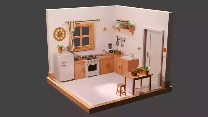 Isometric kitchen Room