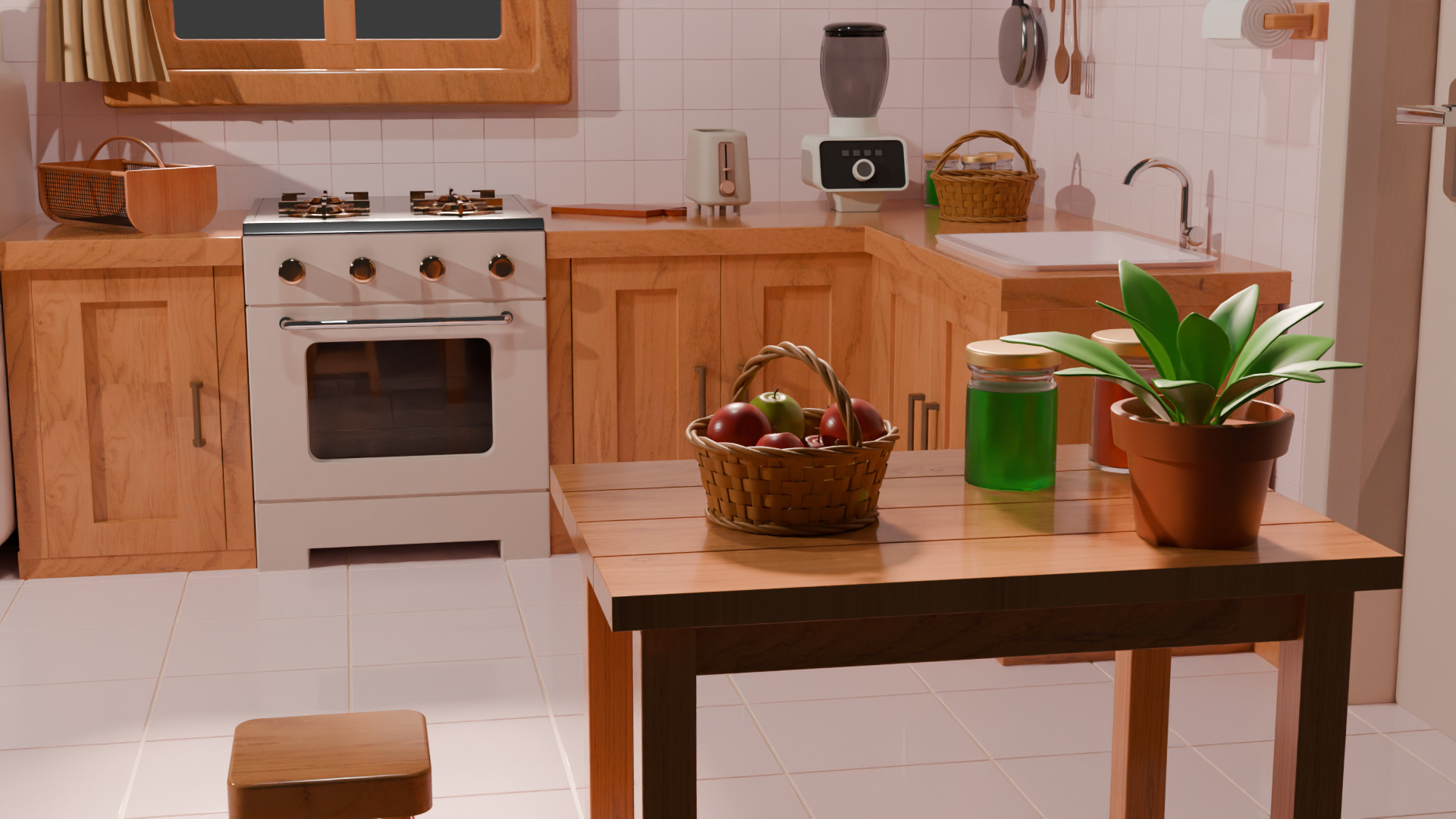 Isometric kitchen Room 3D model_5