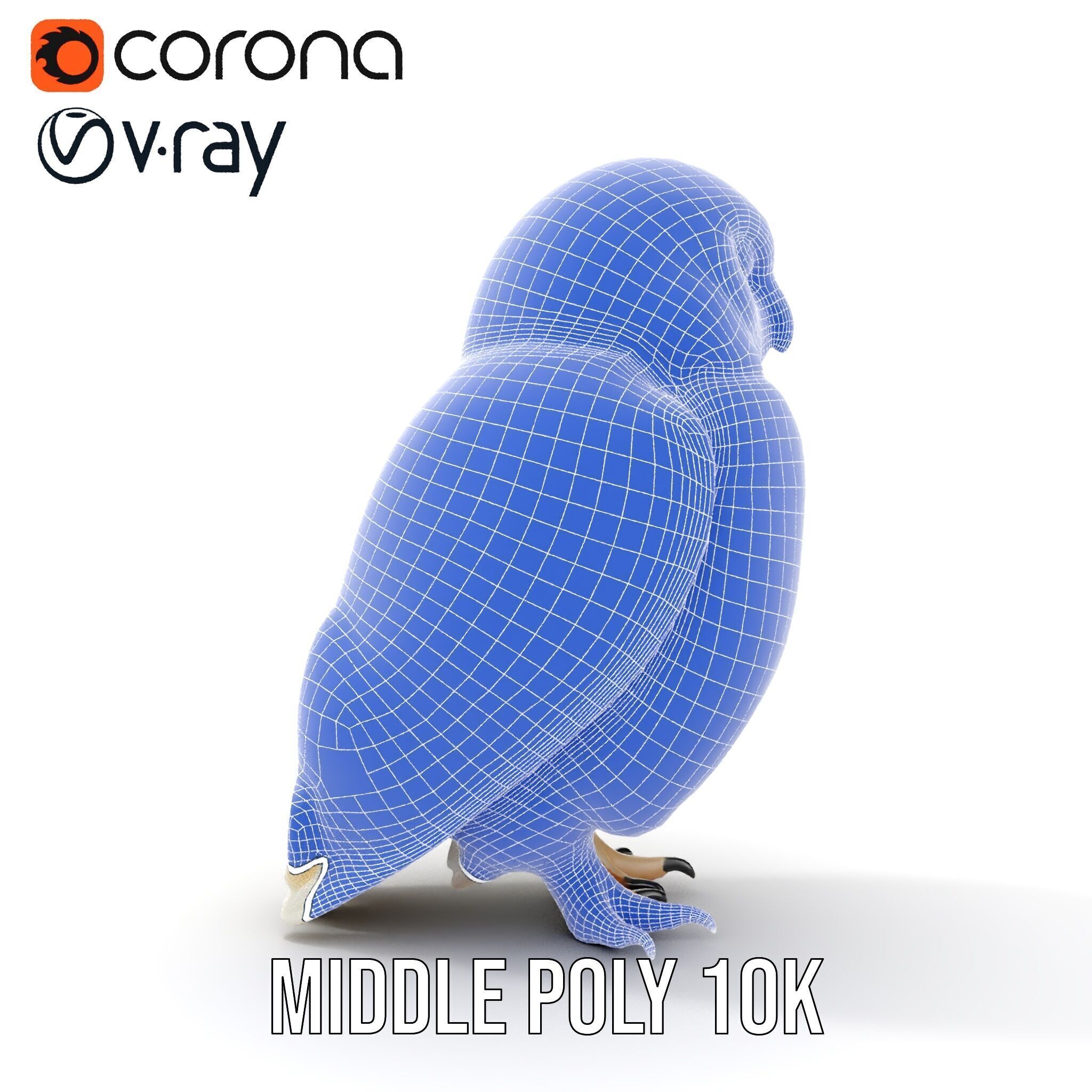 Snowy Owl D Model Pack Low-poly 3D model_23