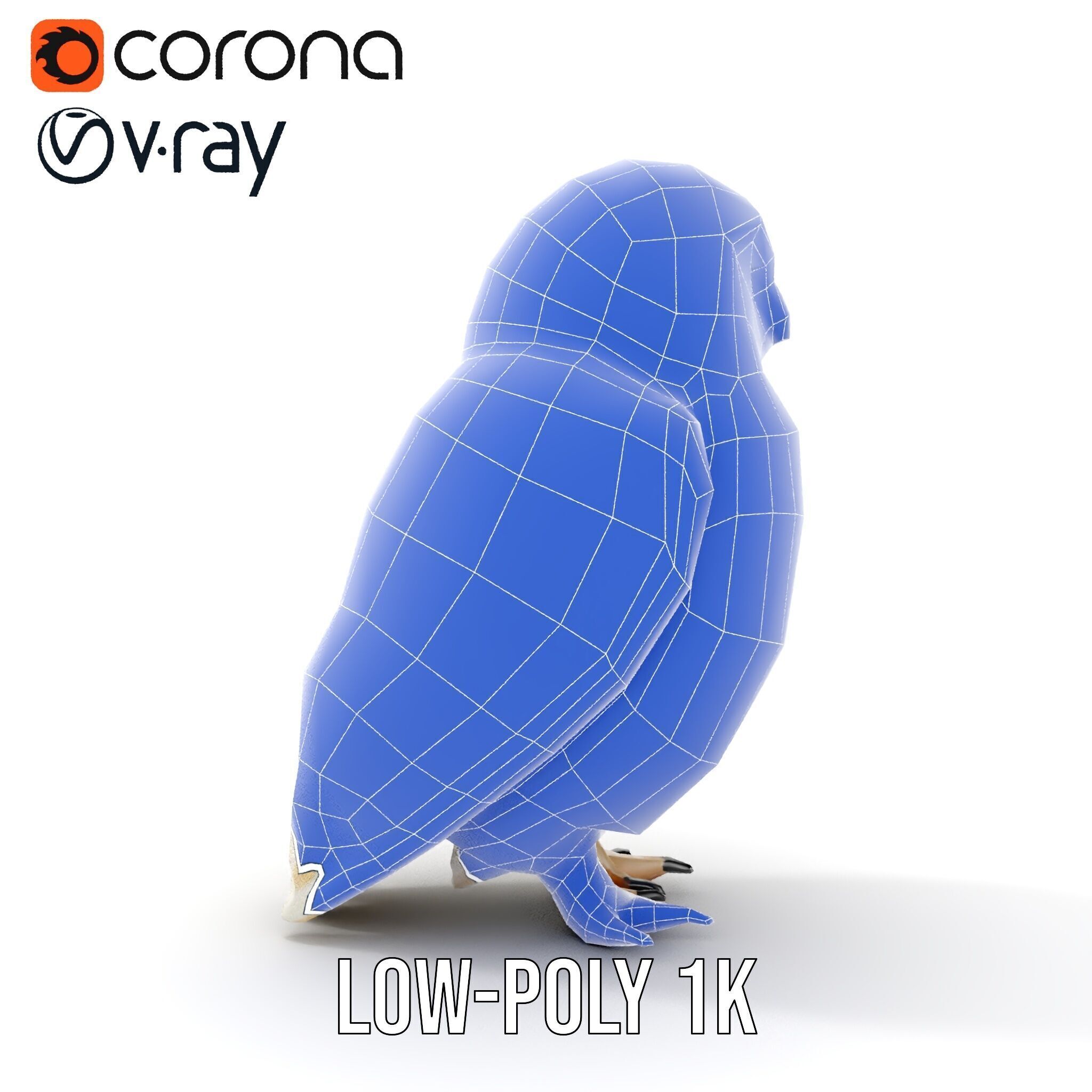 Snowy Owl D Model Pack Low-poly 3D model_33