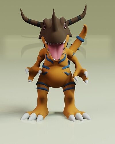 Greymon Digimon 3D print model