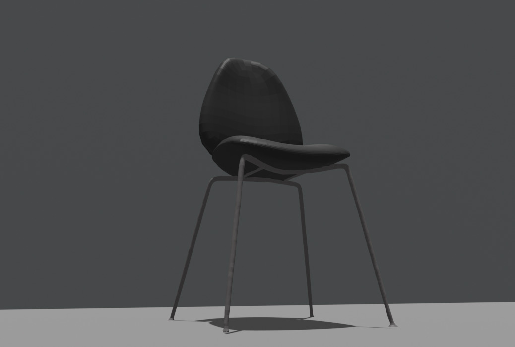 Gubi Beetle chair low poly 3d model  Low-poly 3D model_1