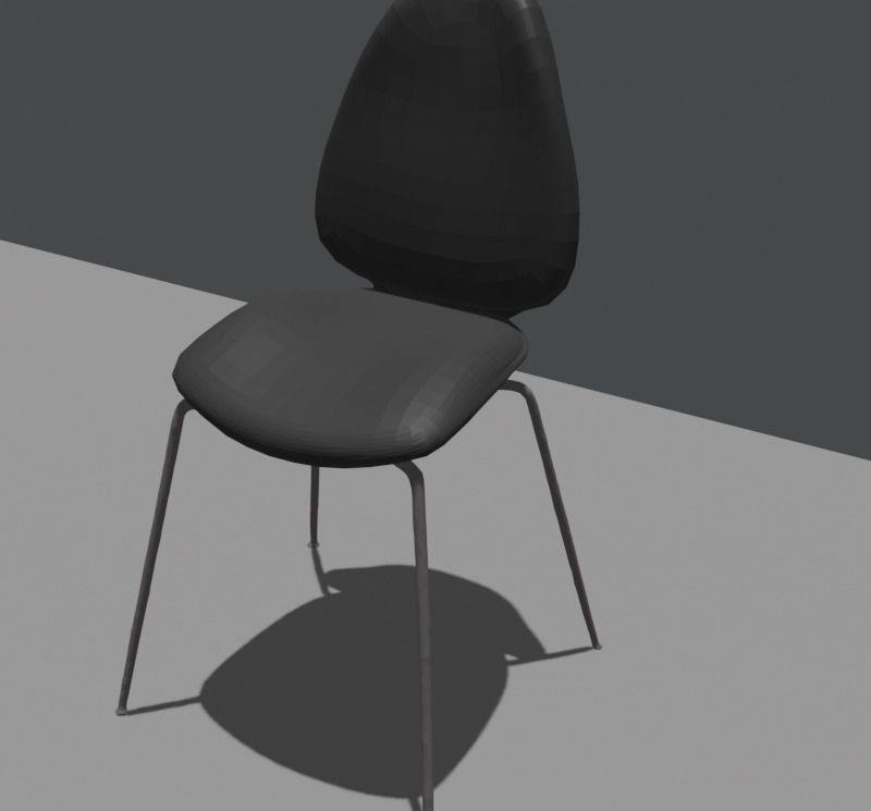 Gubi Beetle chair low poly 3d model  Low-poly 3D model_2