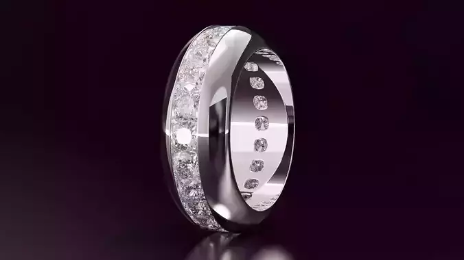 channel set cushion square eternity band N07 54EU size 3D print model
