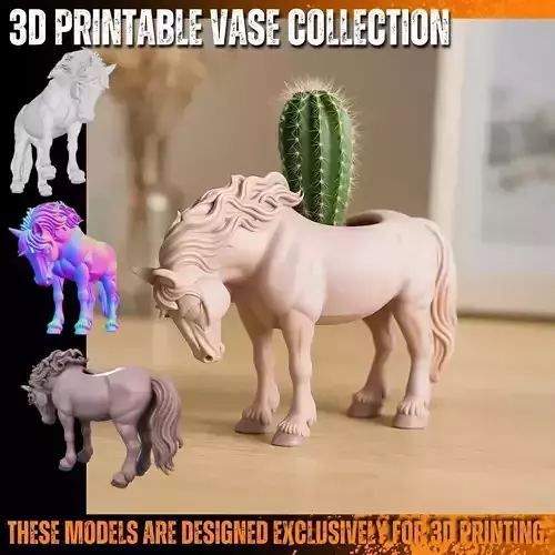 Wind Swept Mane Horse Planter