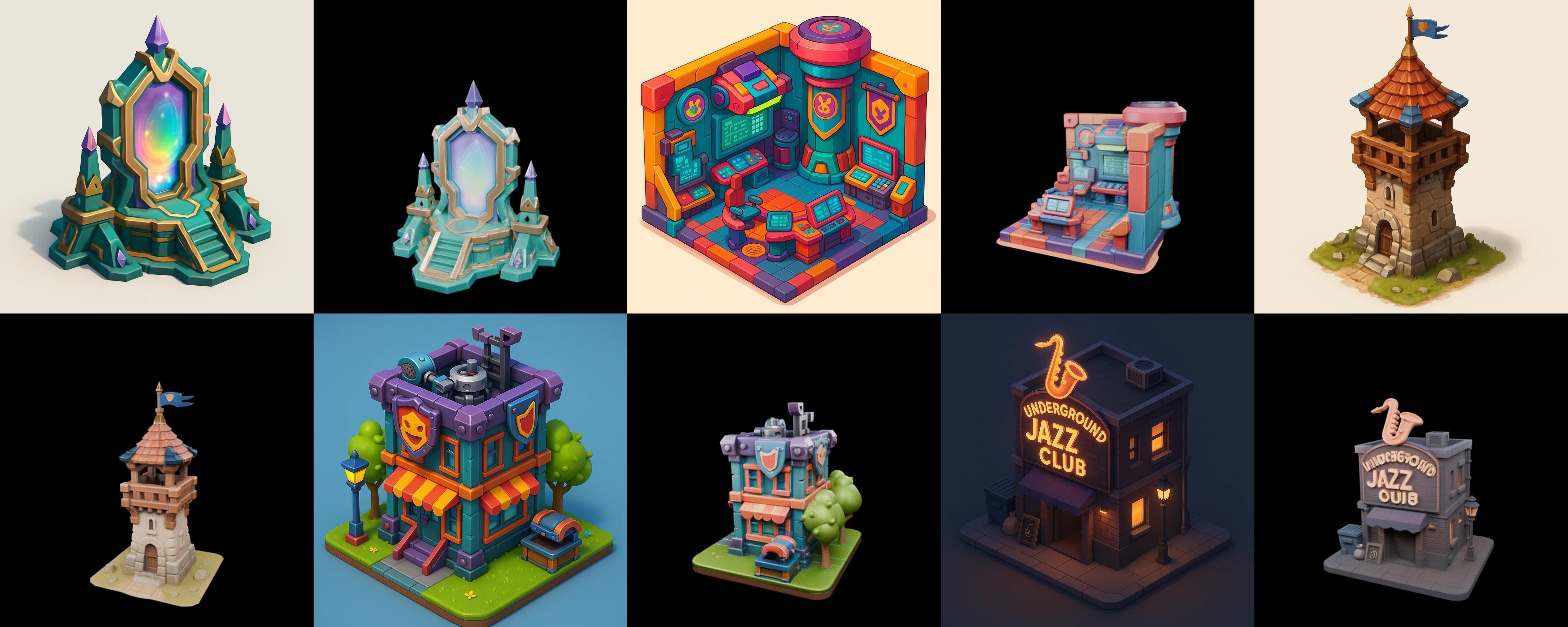 Building Collection 42 pack 100 glb Low-poly 3D model_2