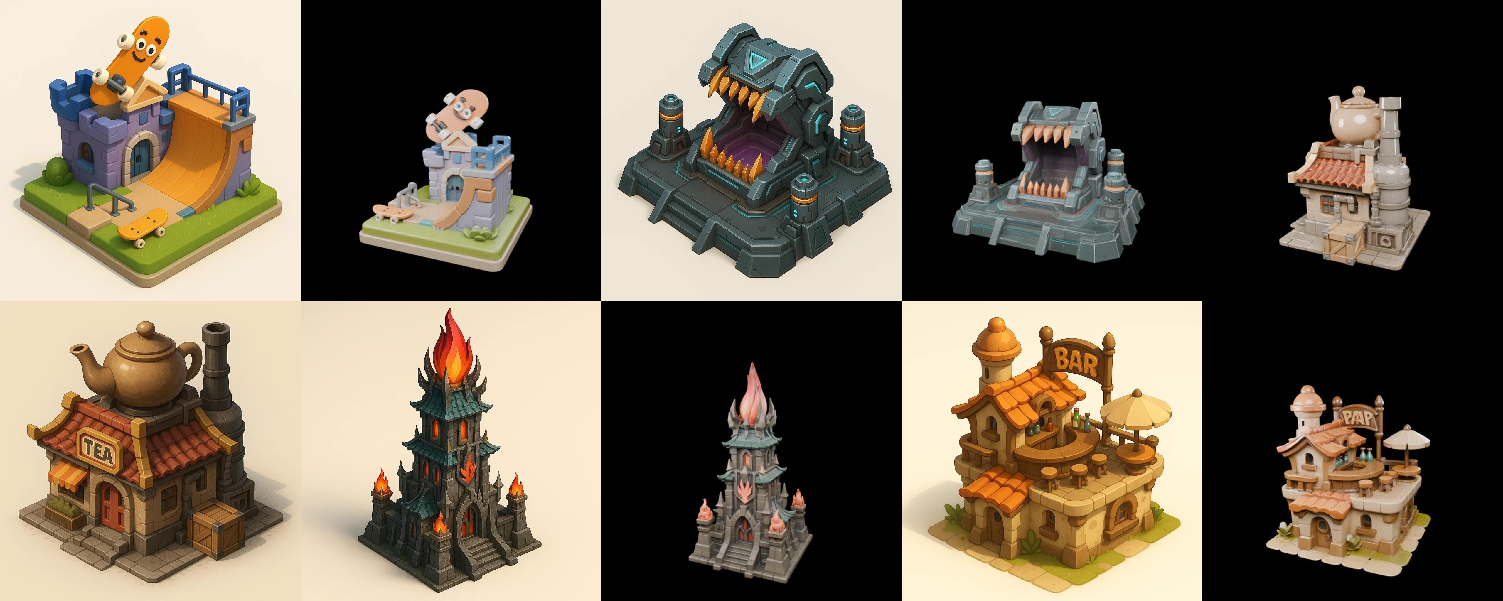 Building Collection 42 pack 100 glb Low-poly 3D model_17