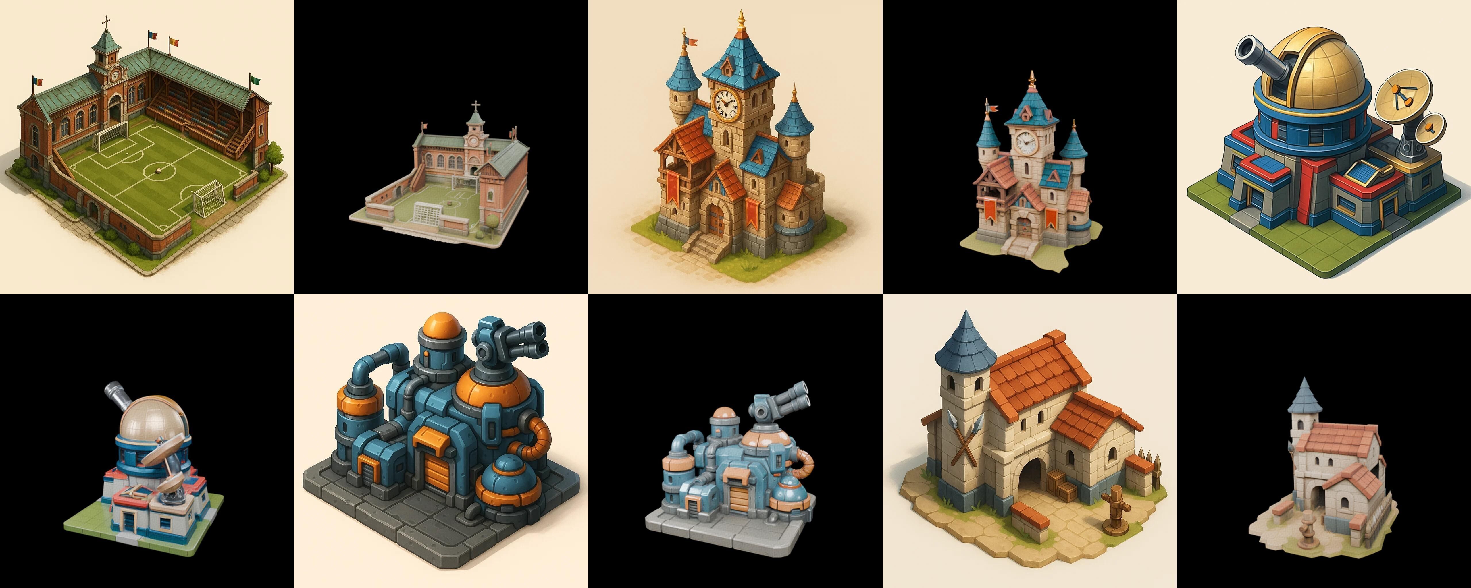 Building Collection 42 pack 100 glb Low-poly 3D model_8