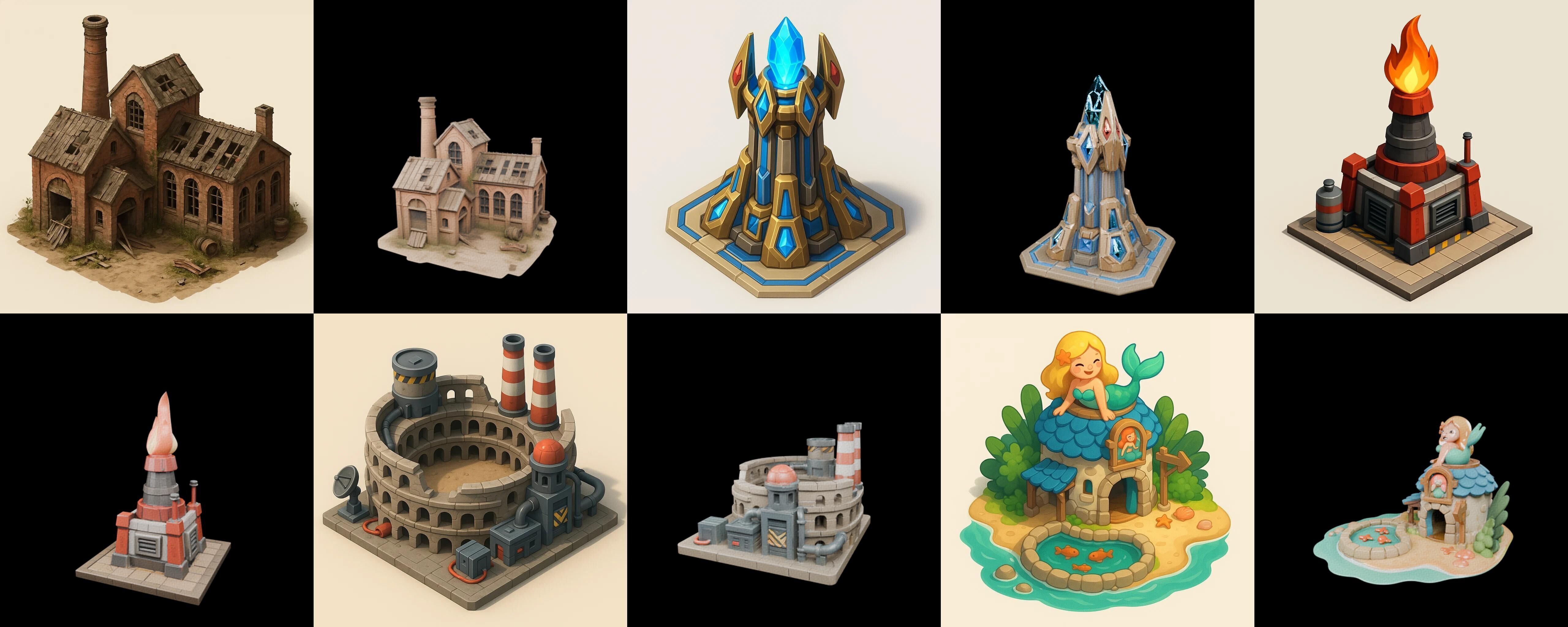 Building Collection 42 pack 100 glb Low-poly 3D model_15