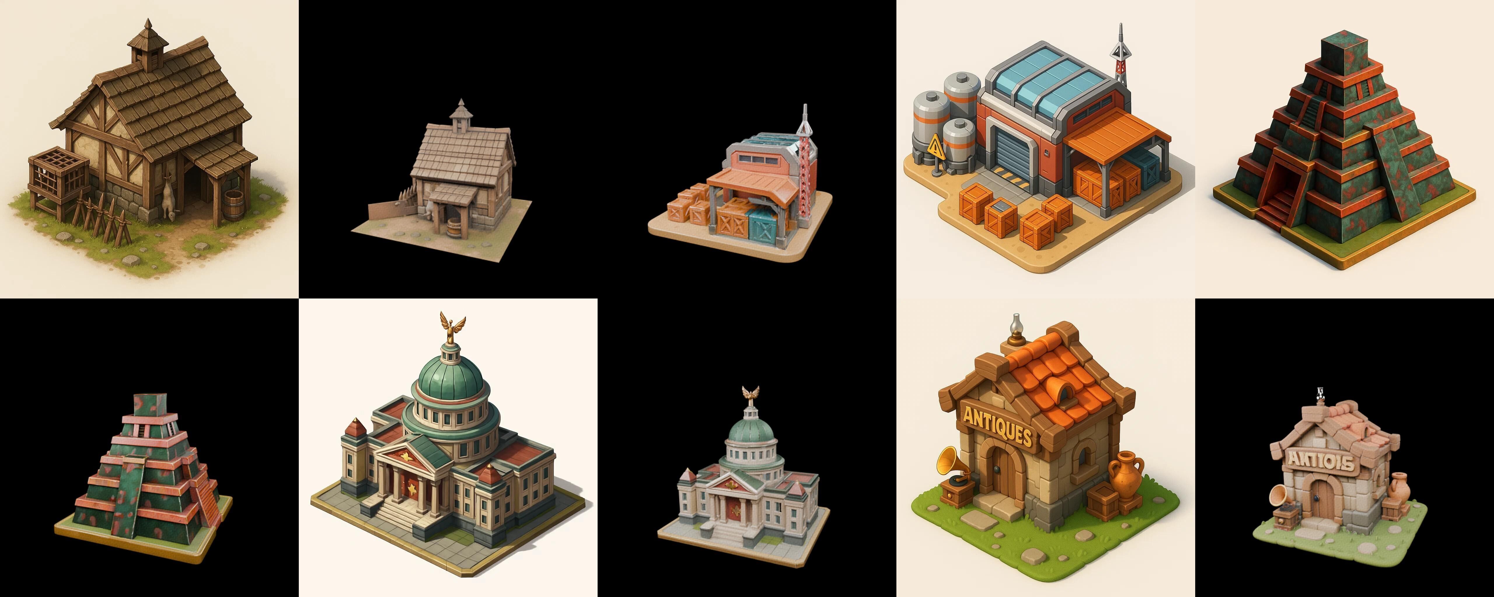 Building Collection 42 pack 100 glb Low-poly 3D model_3