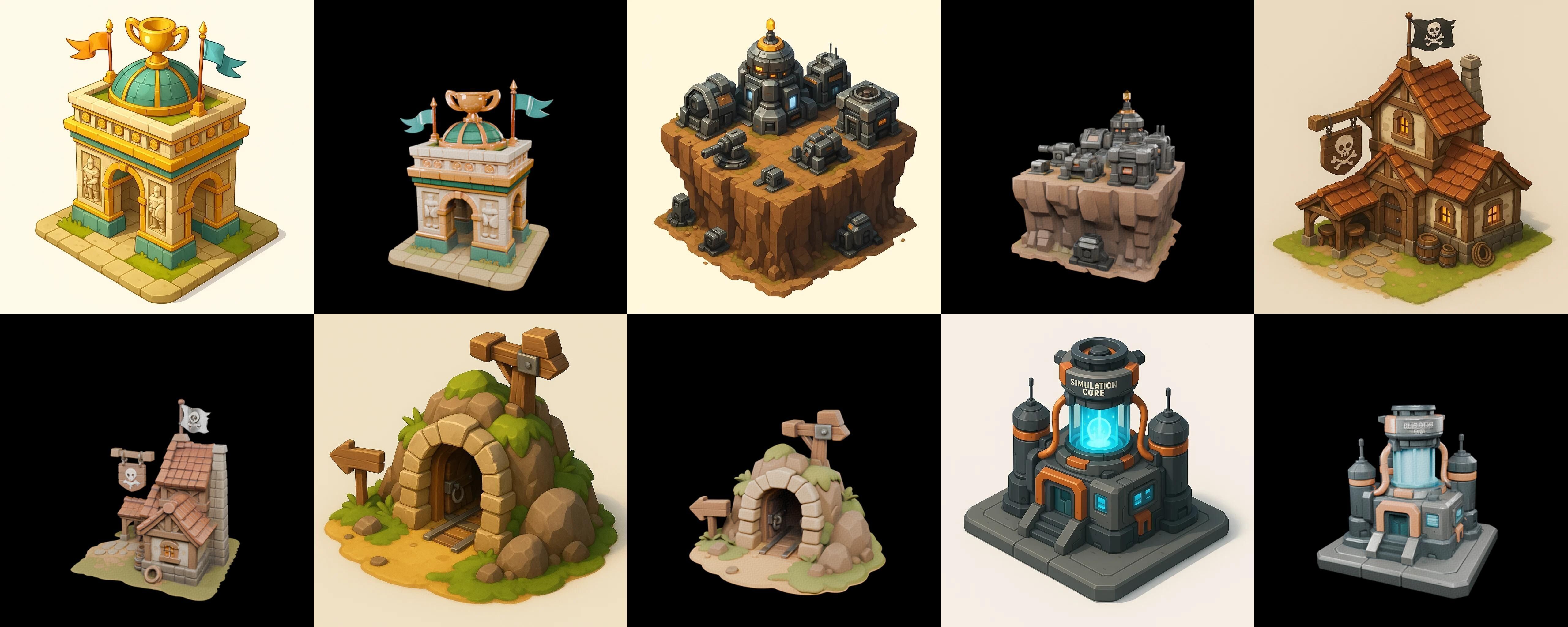 Building Collection 42 pack 100 glb Low-poly 3D model_4