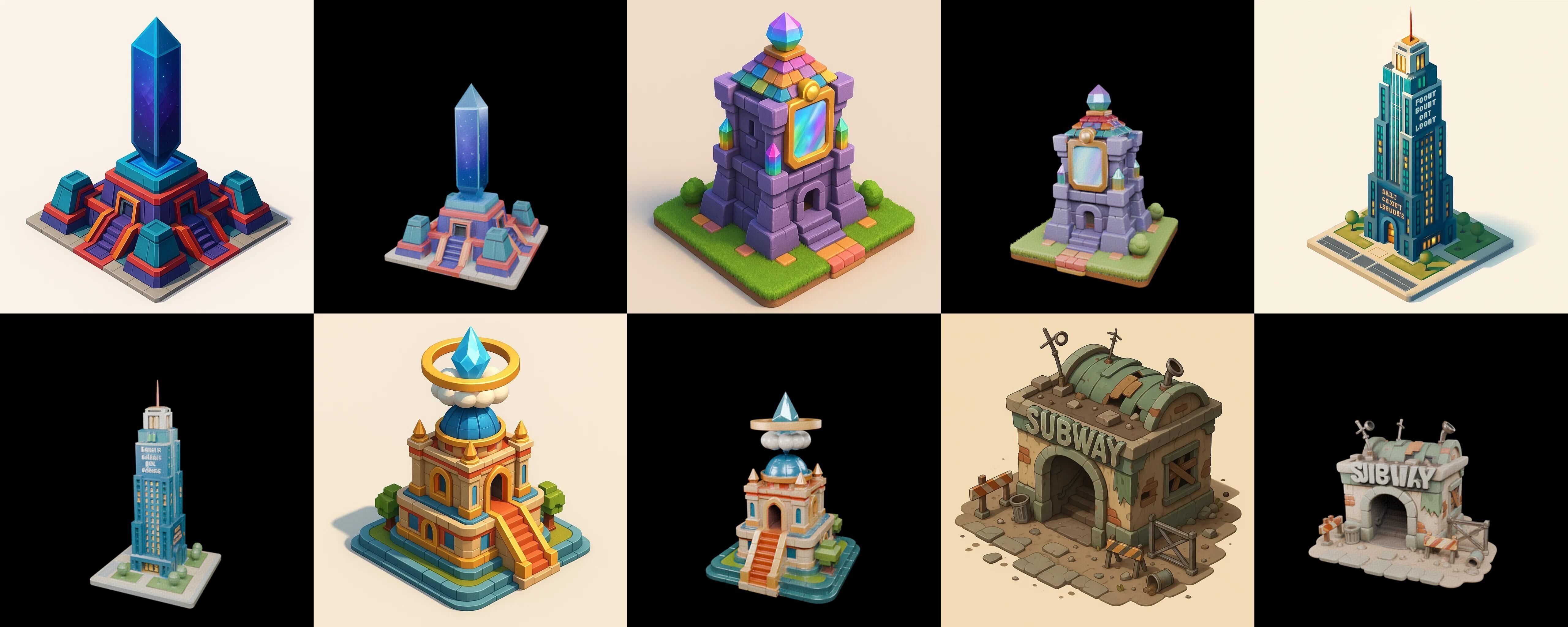 Building Collection 42 pack 100 glb Low-poly 3D model_6