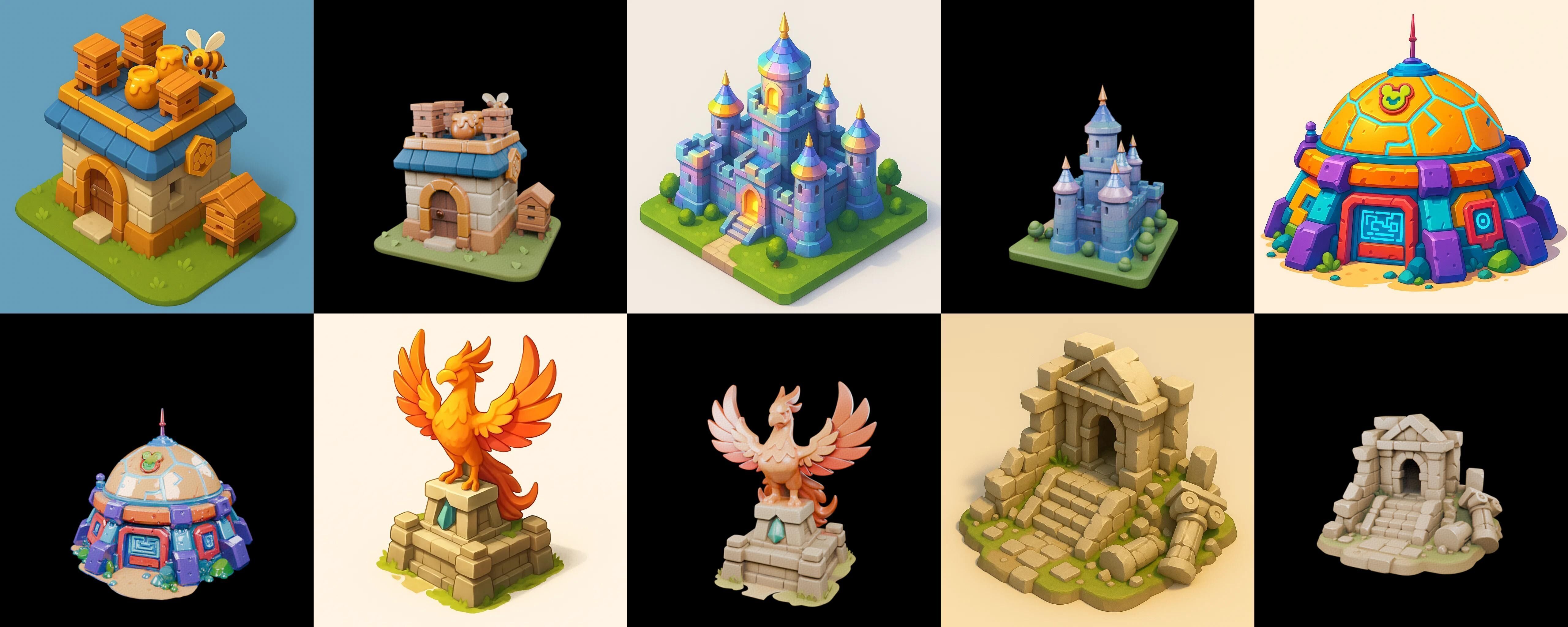 Building Collection 42 pack 100 glb Low-poly 3D model_9