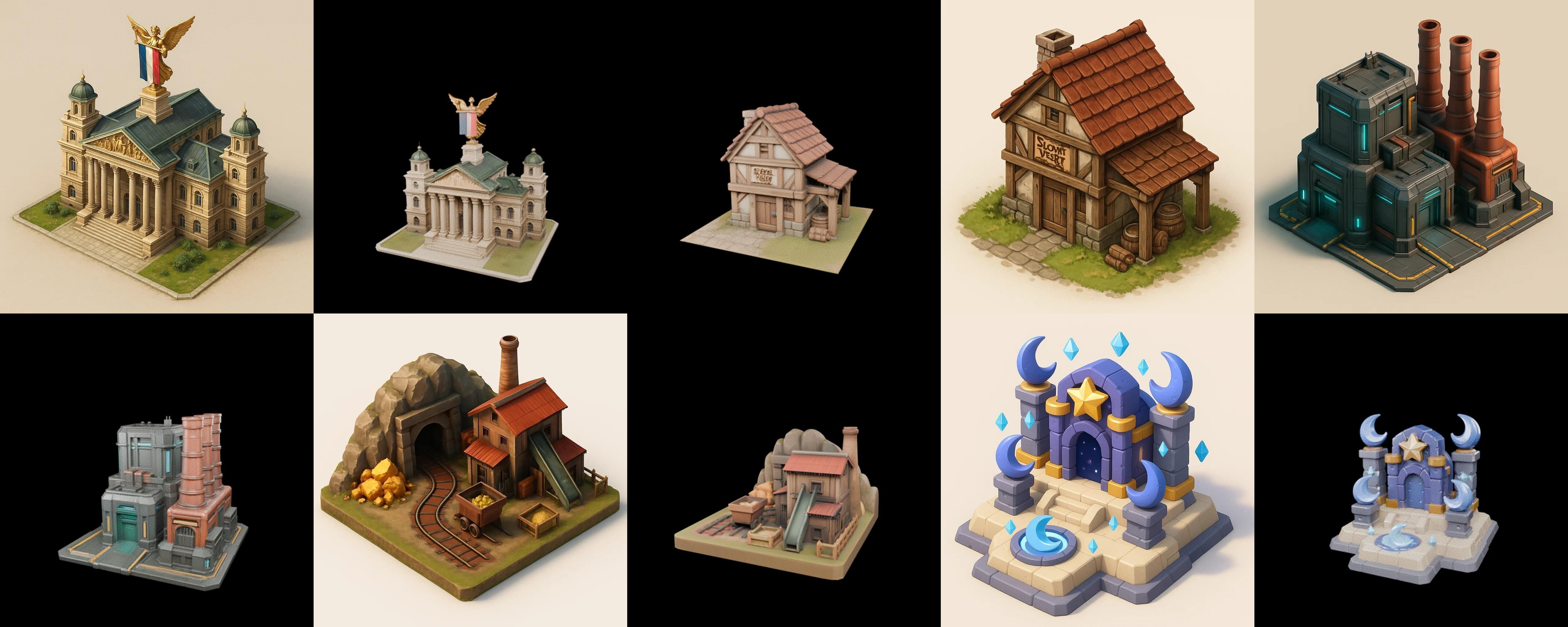 Building Collection 42 pack 100 glb Low-poly 3D model_19