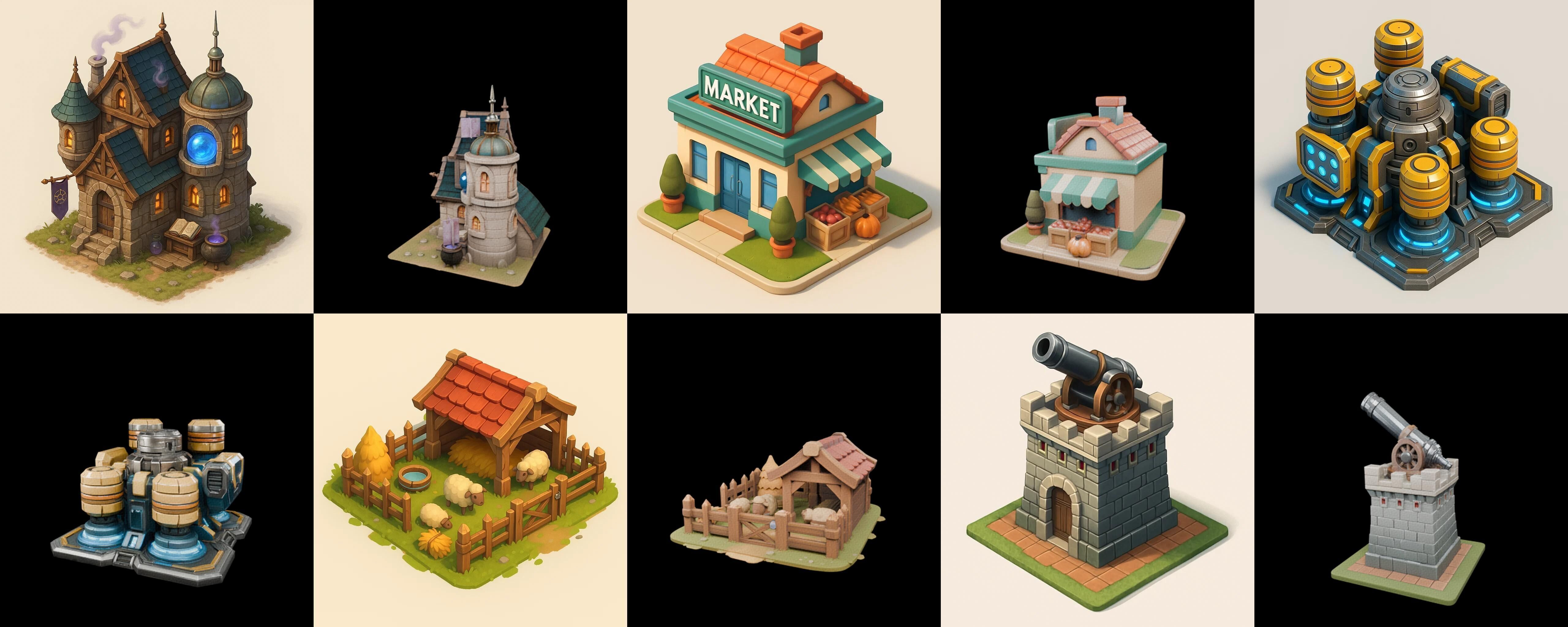 Building Collection 42 pack 100 glb Low-poly 3D model_5