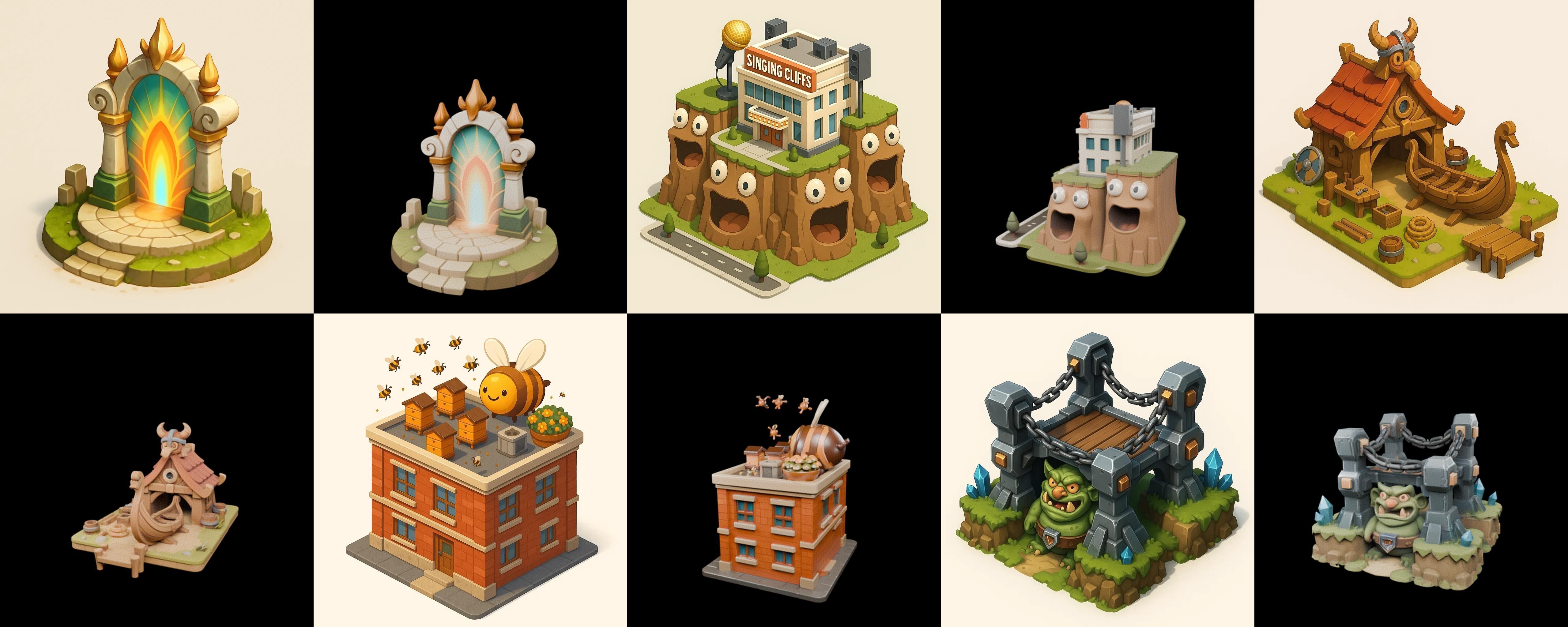 Building Collection 42 pack 100 glb Low-poly 3D model_16