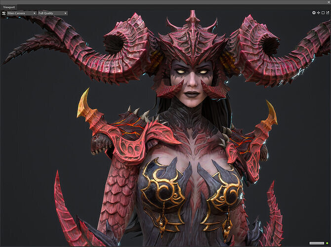 Female demon Low-poly 3D model