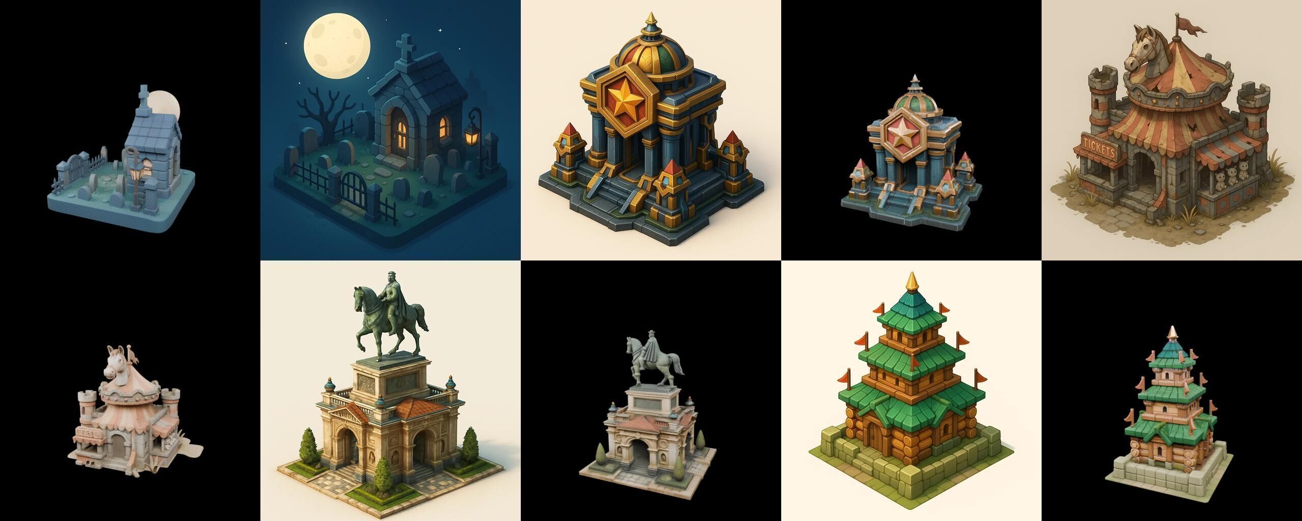 Building Collection 41 pack 100 glb Low-poly 3D model_11