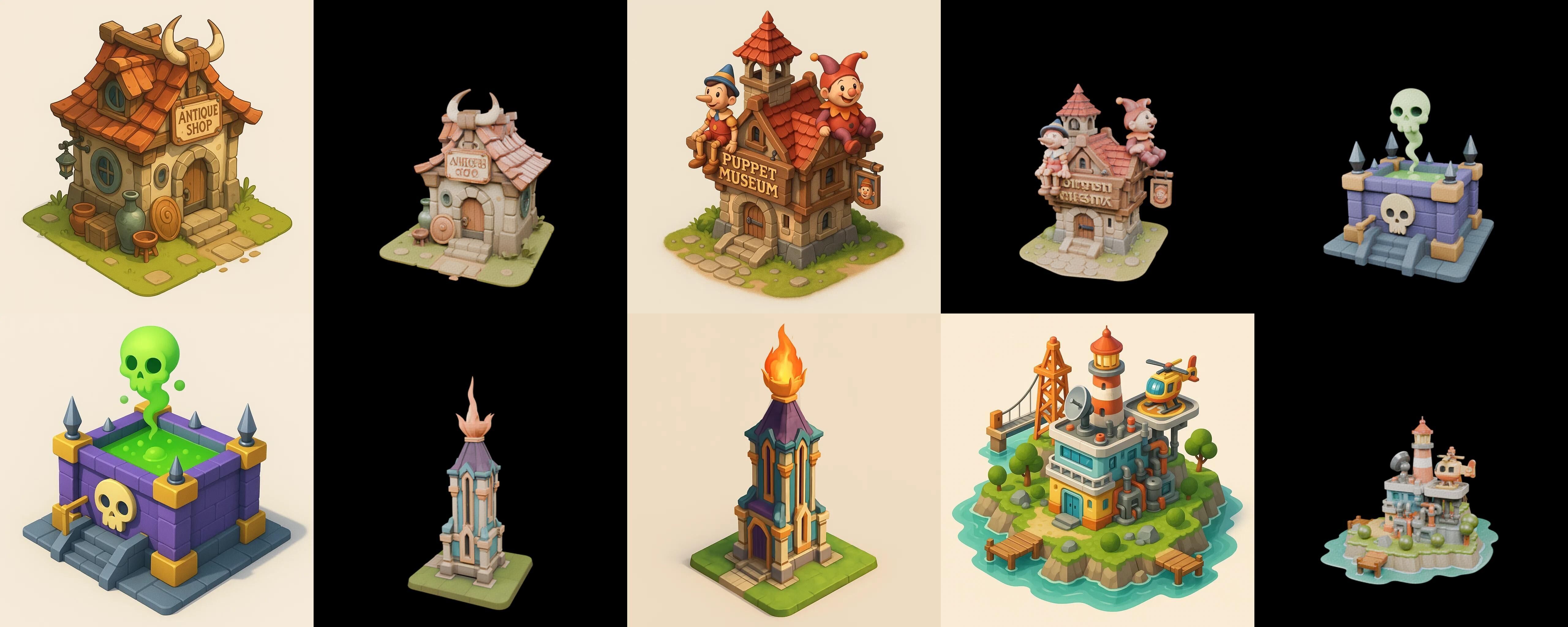 Building Collection 41 pack 100 glb Low-poly 3D model_15