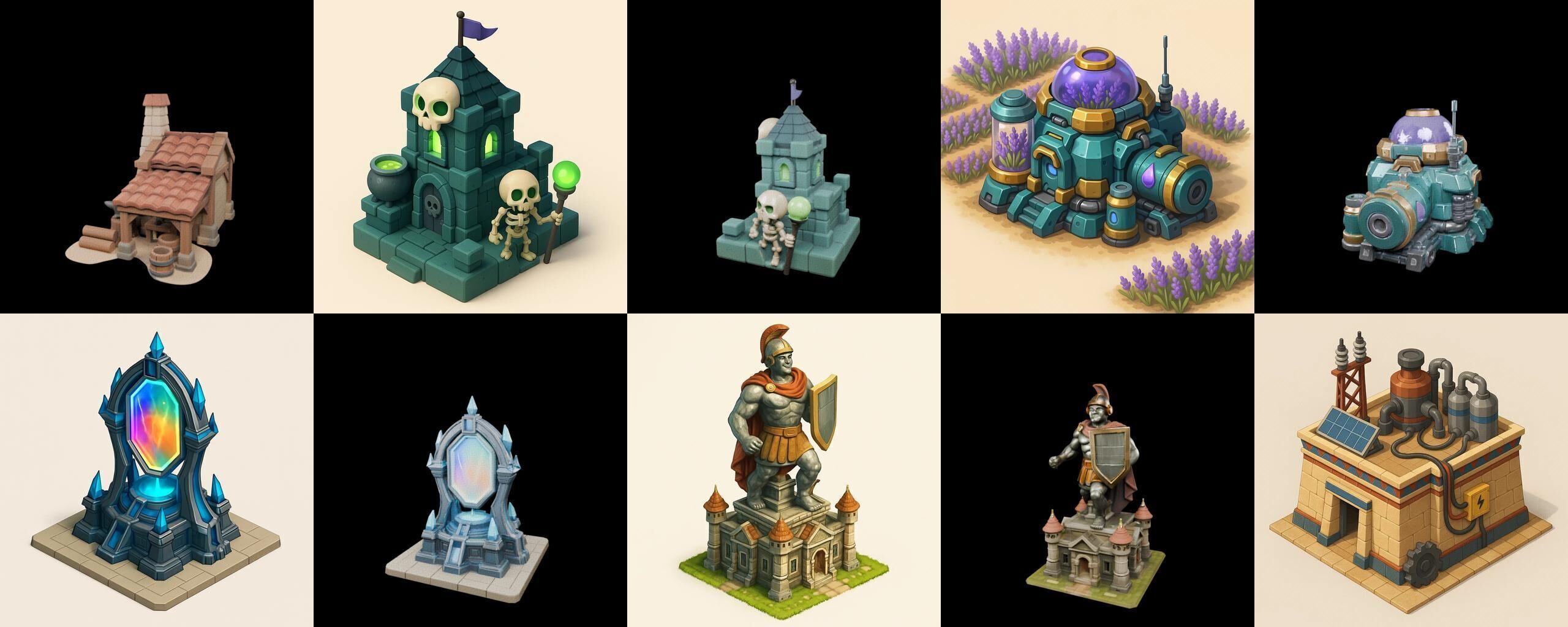 Building Collection 41 pack 100 glb Low-poly 3D model_6