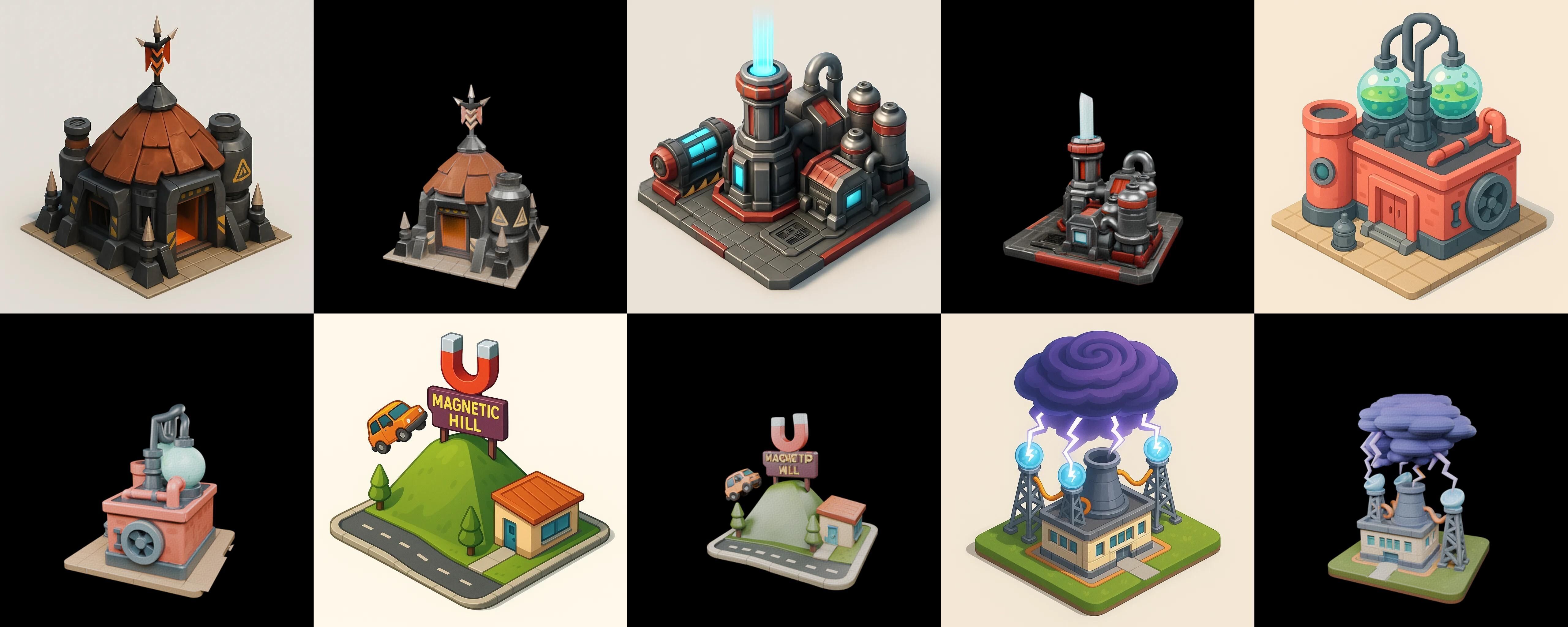 Building Collection 41 pack 100 glb Low-poly 3D model_4