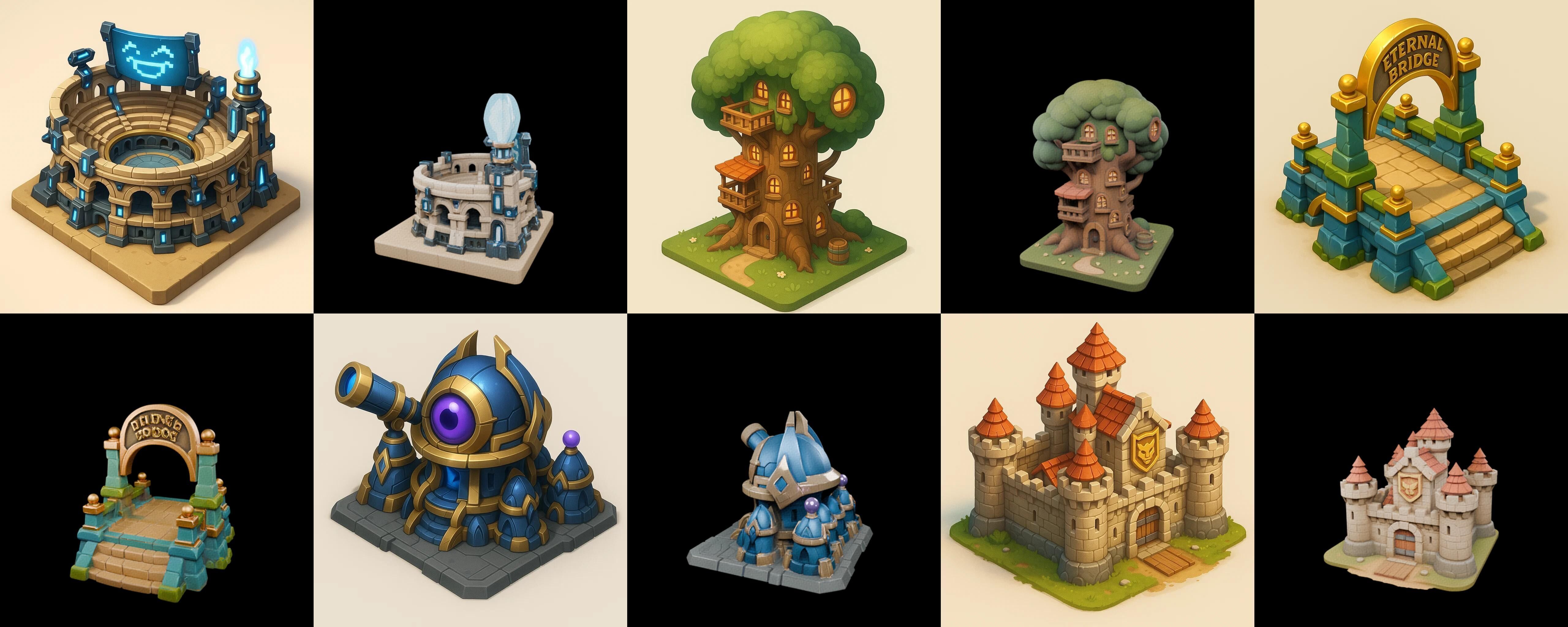 Building Collection 41 pack 100 glb Low-poly 3D model_17