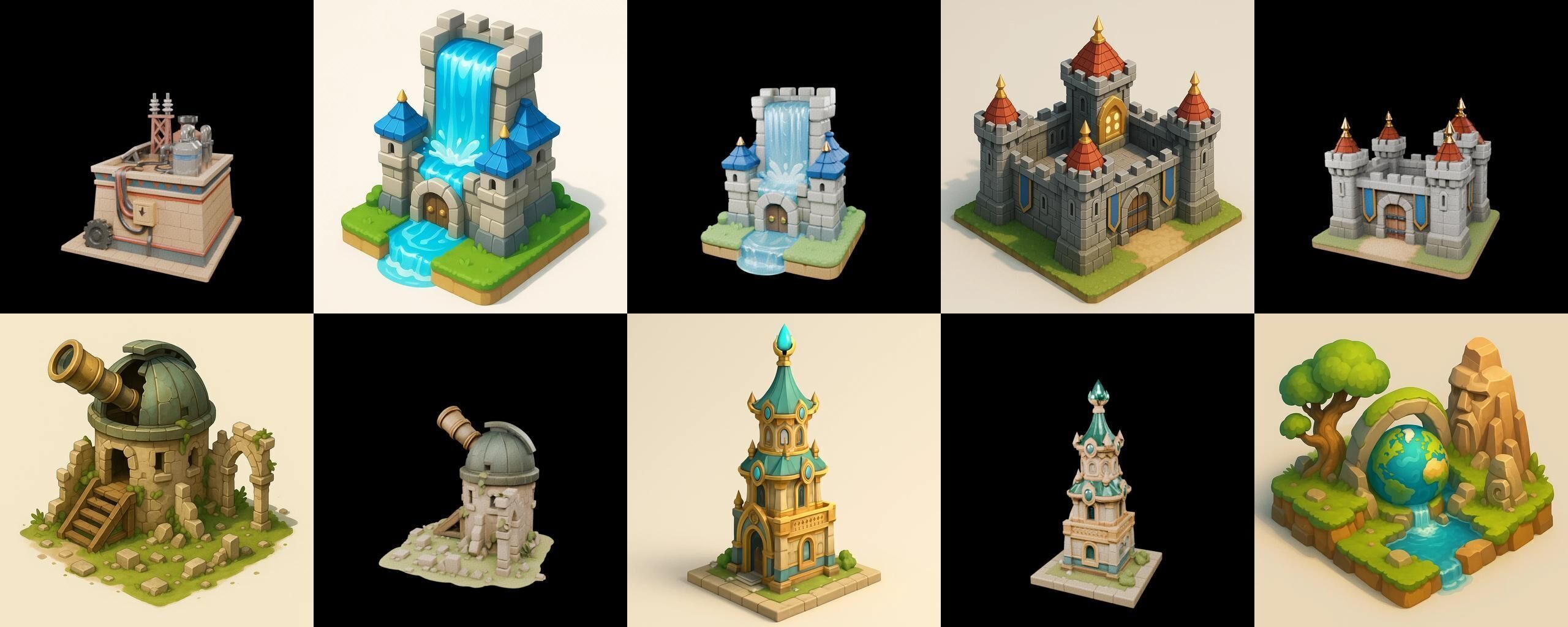 Building Collection 41 pack 100 glb Low-poly 3D model_7