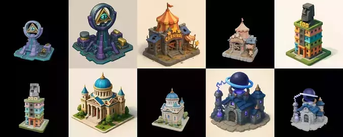 Building Collection 40 pack 100 glb