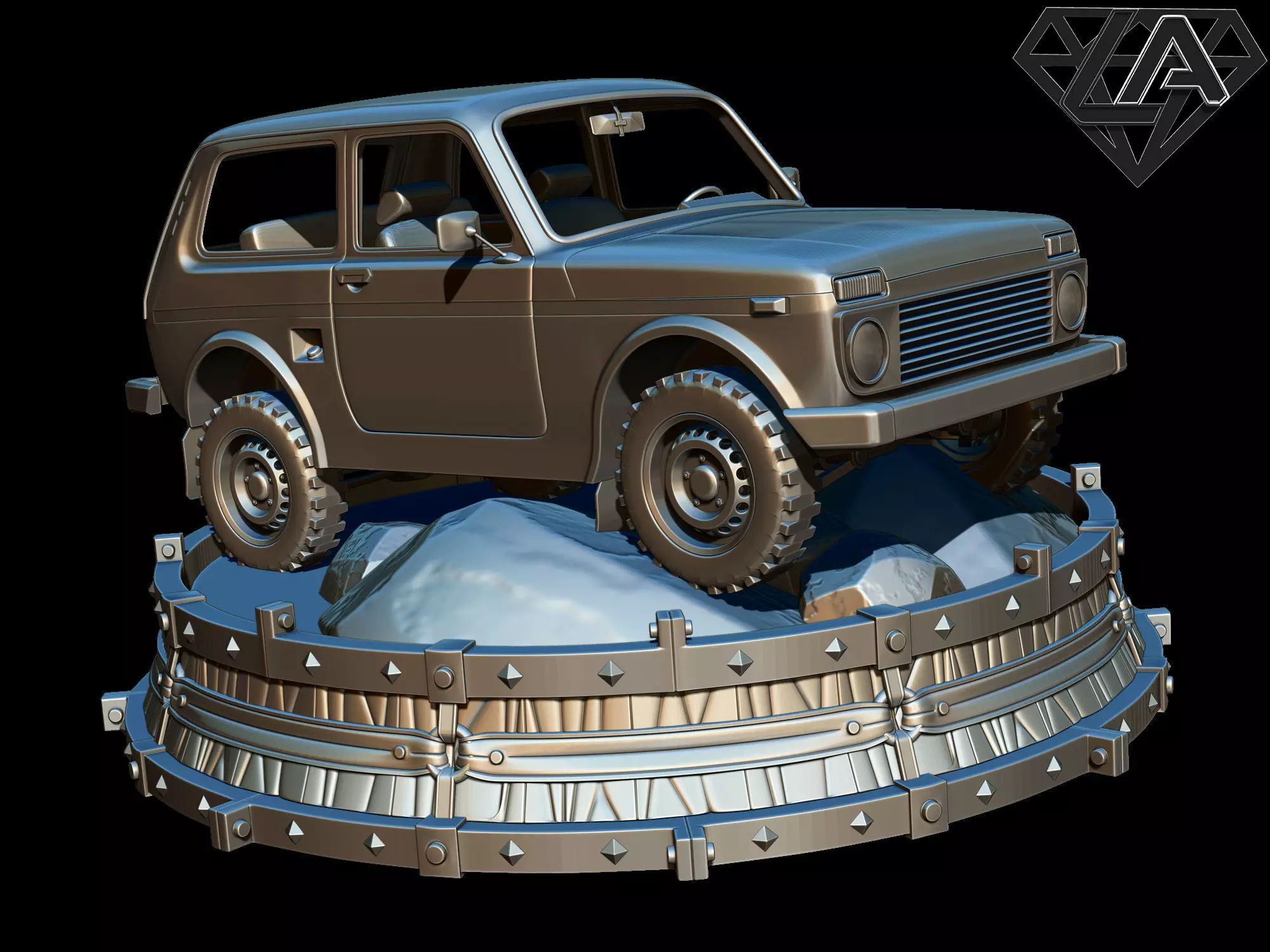 Exhibition - Niva on the rock 3D print model_0