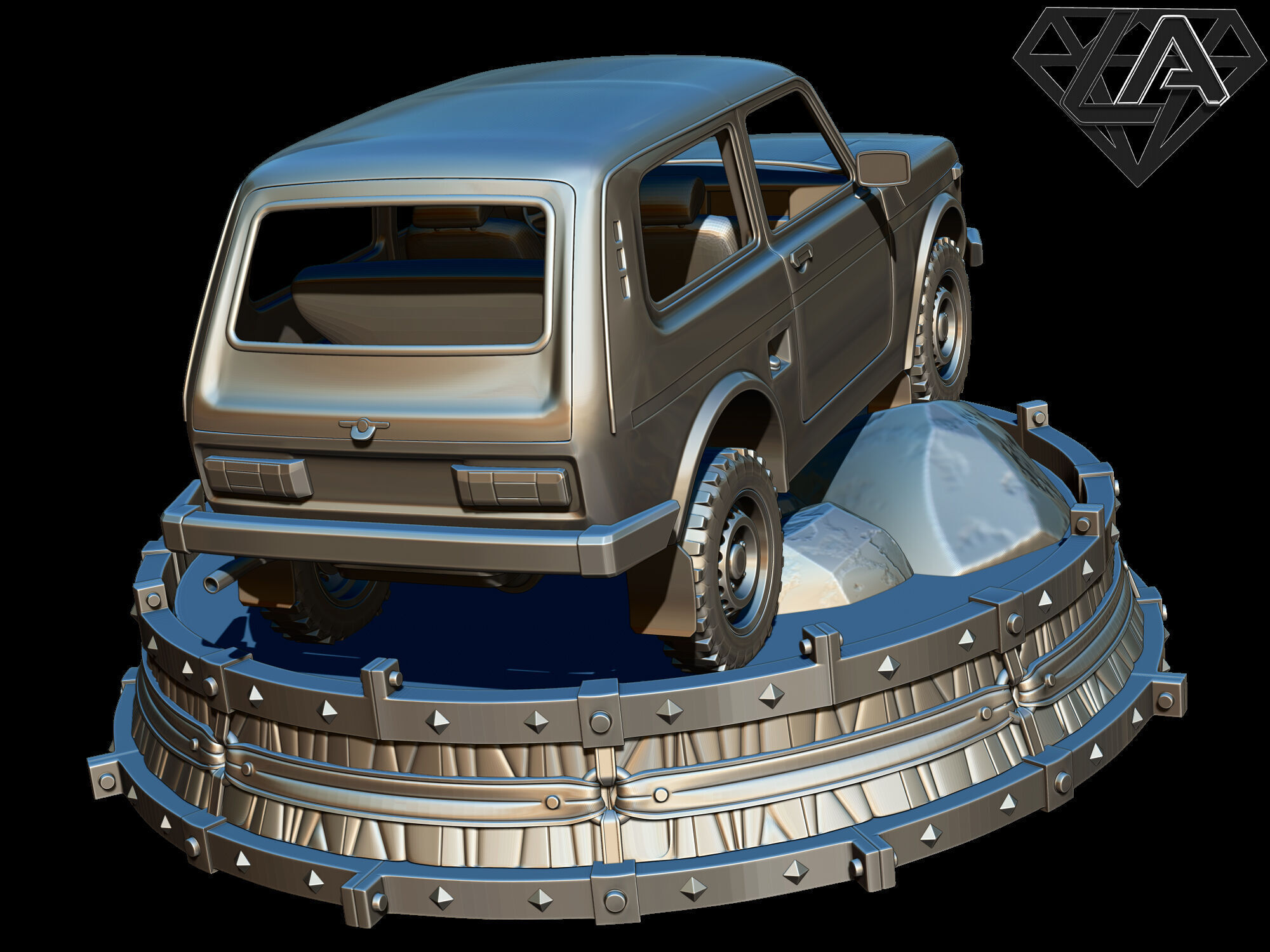 Exhibition - Niva on the rock 3D print model_3