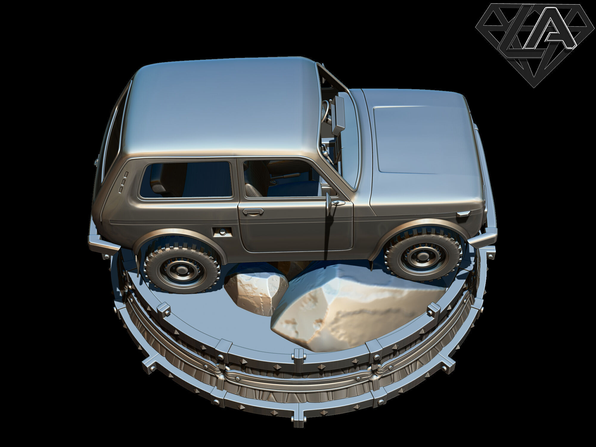 Exhibition - Niva on the rock 3D print model_2