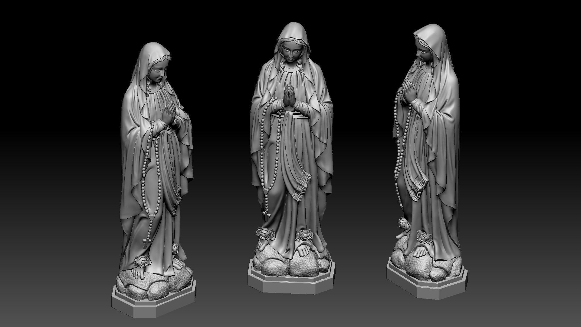 Virgin Mary  3D print model_4