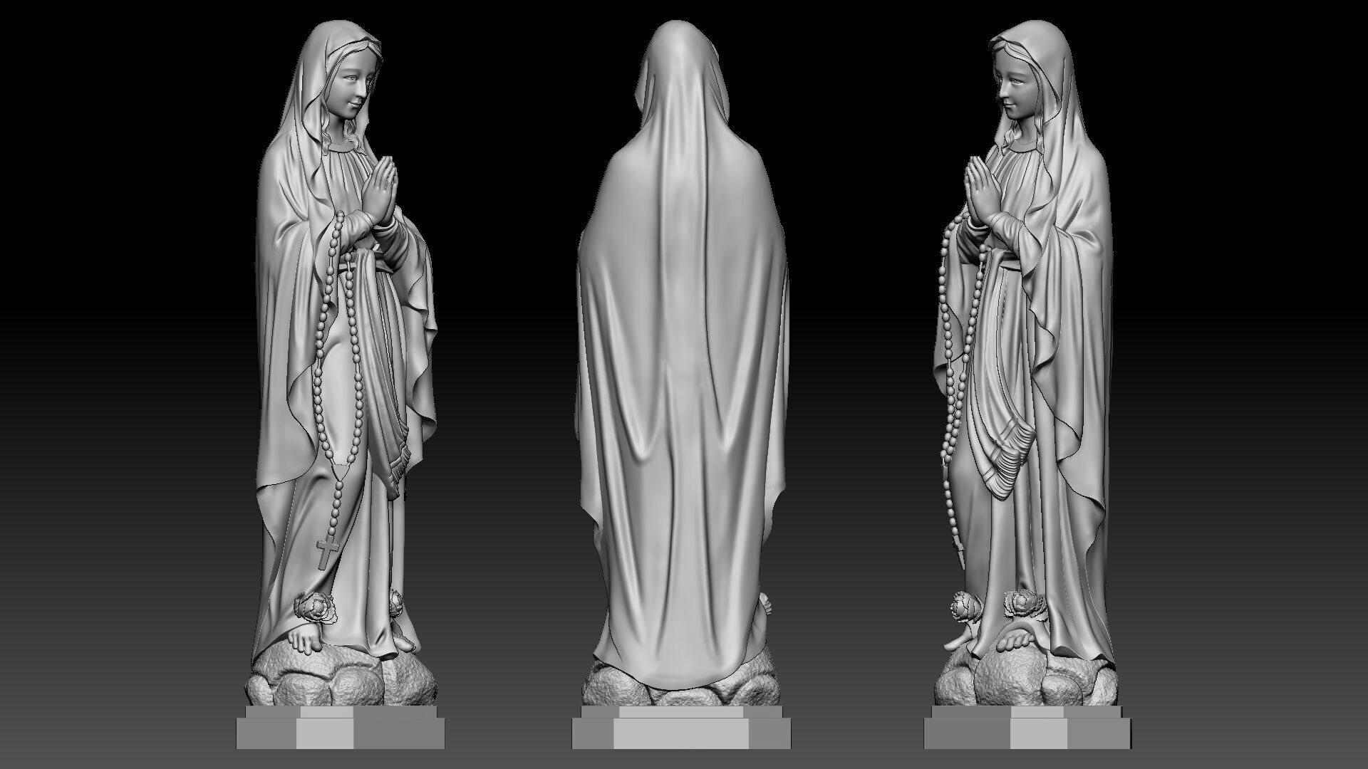 Virgin Mary  3D print model_5