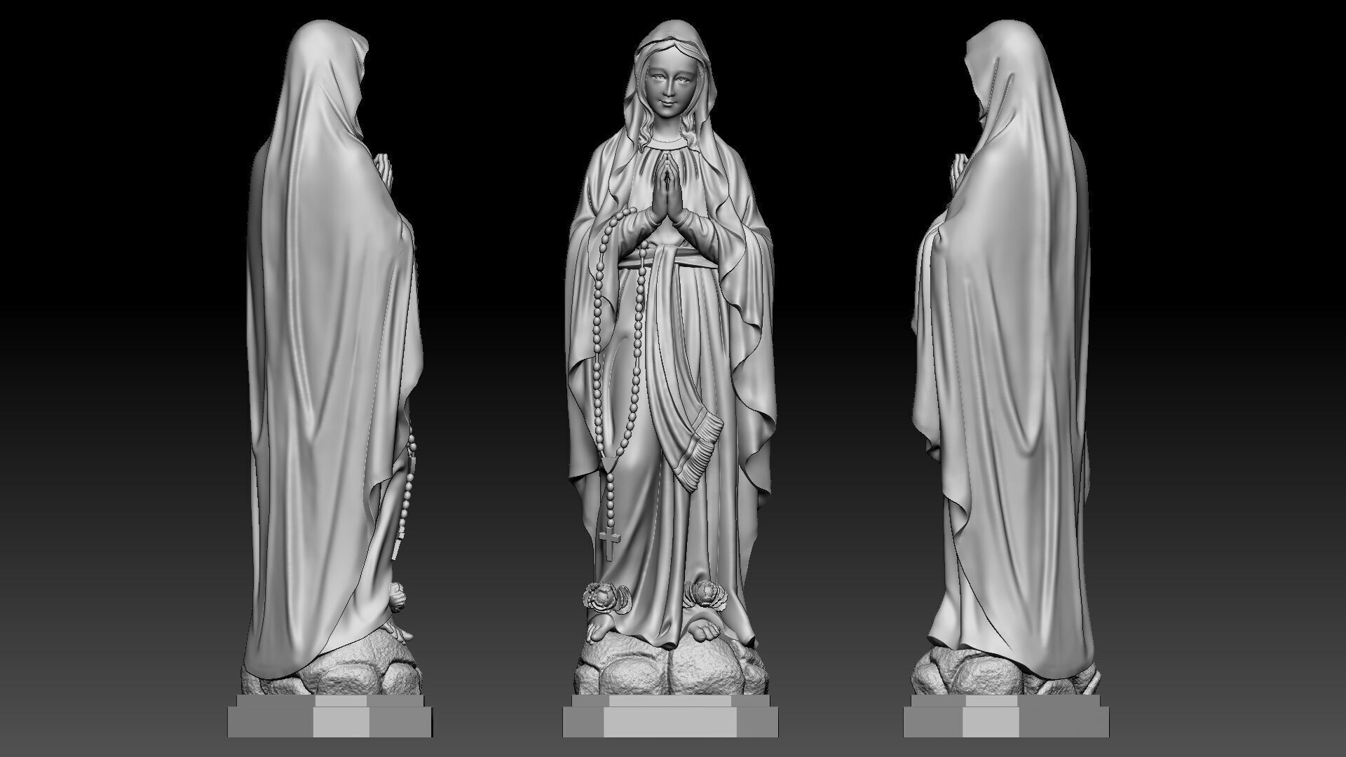 Virgin Mary  3D print model_6