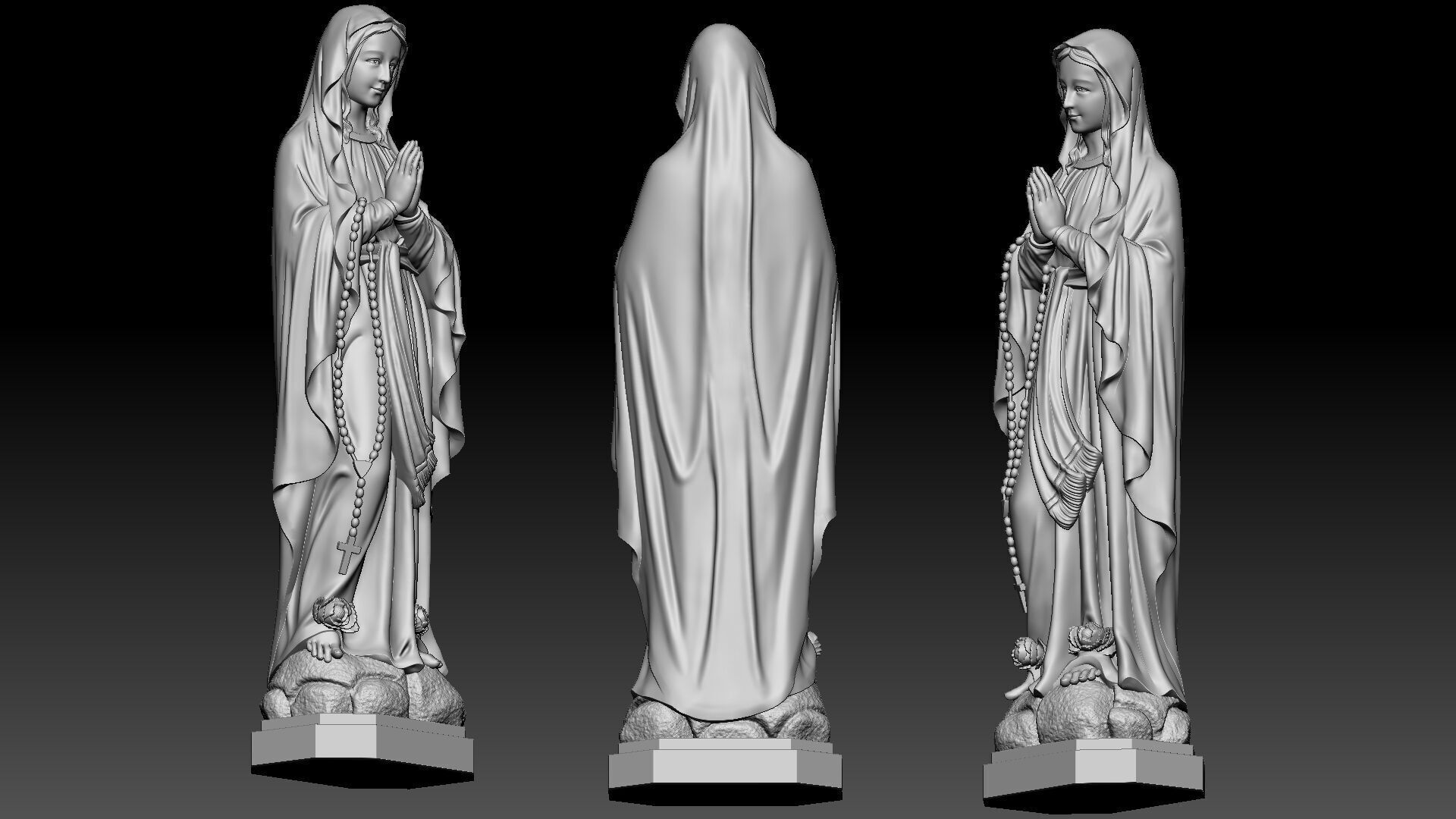 Virgin Mary  3D print model_7