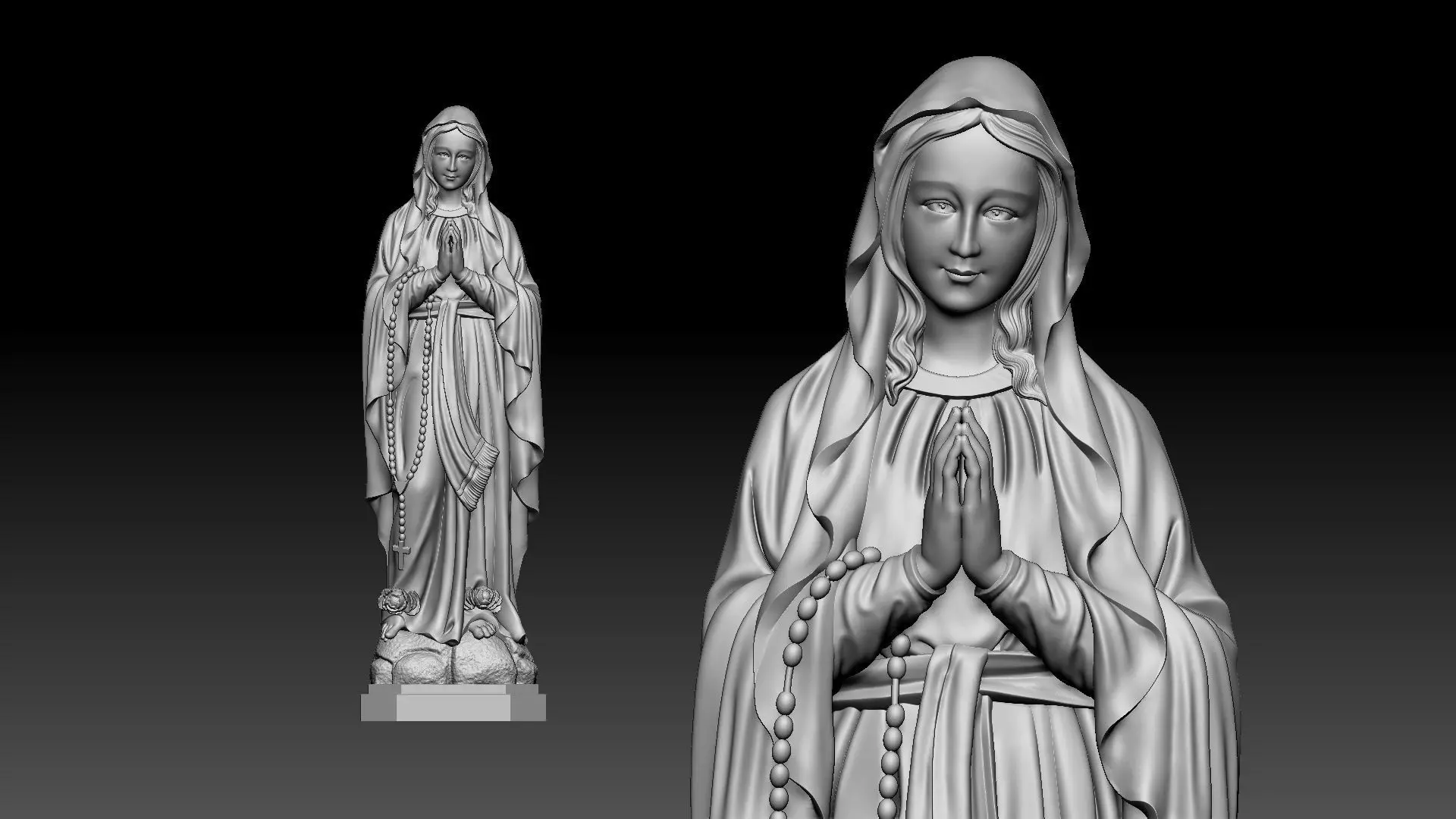 Virgin Mary  3D print model_0