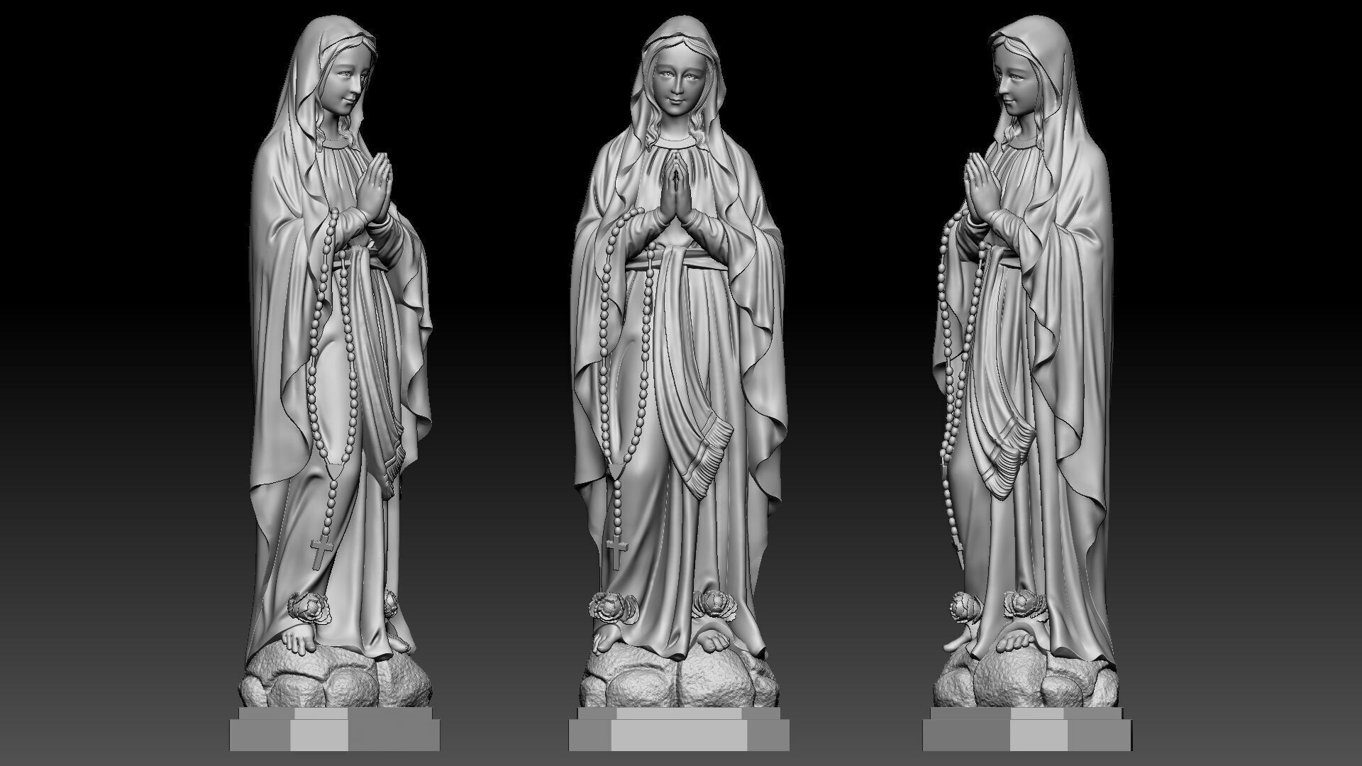 Virgin Mary  3D print model_1
