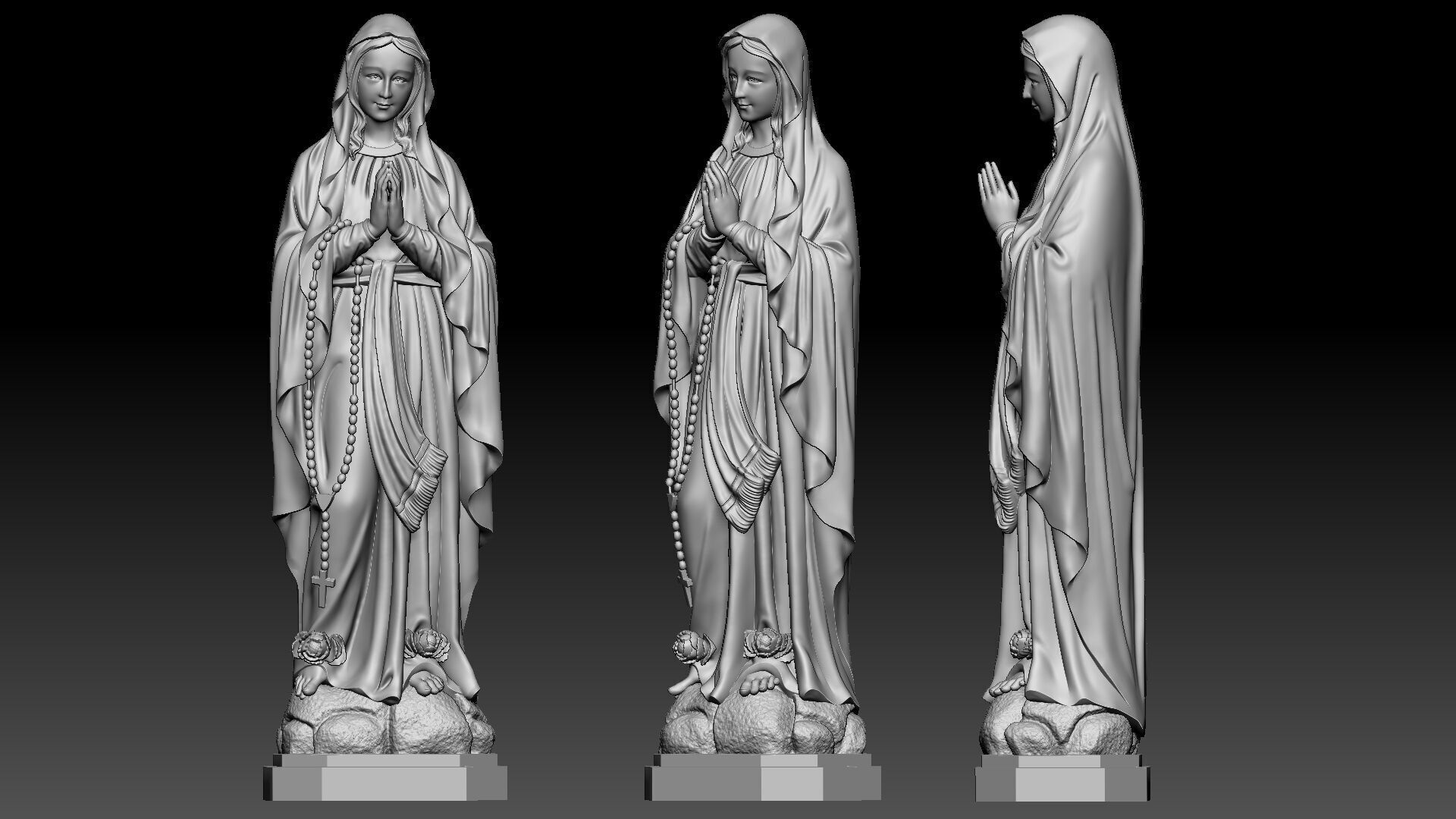 Virgin Mary  3D print model_3