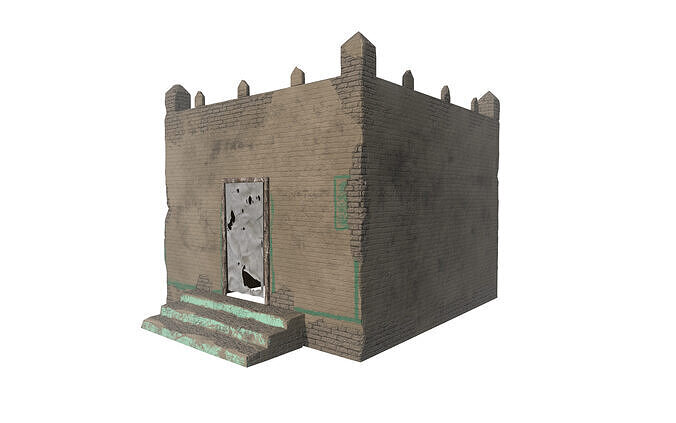 Village Old Mud House Low-poly 3D model