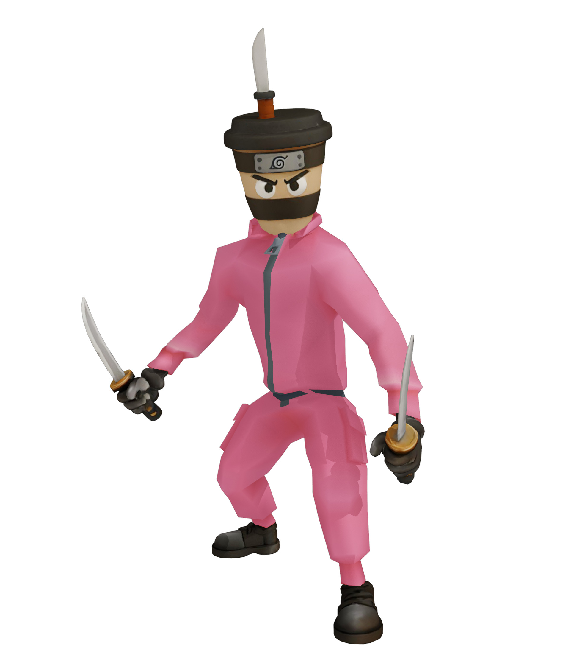 squid game italian brainrot memes charactes 3D Low-poly 3D model_3