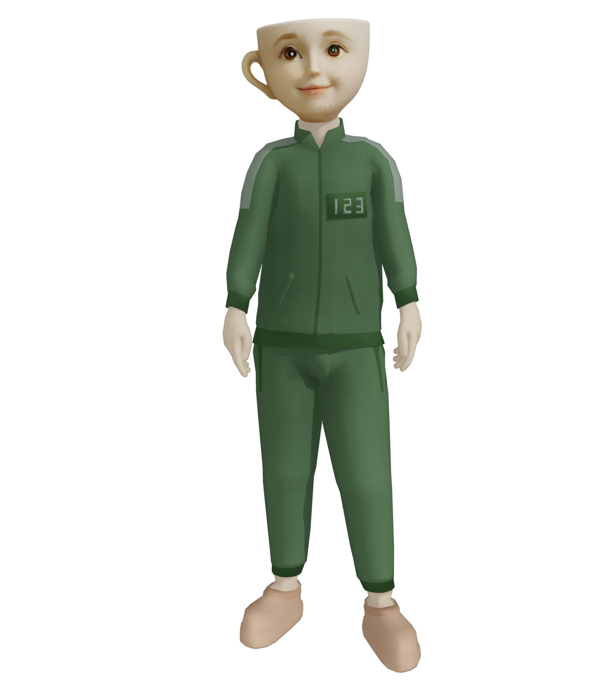 squid game italian brainrot memes charactes 3D Low-poly 3D model_1