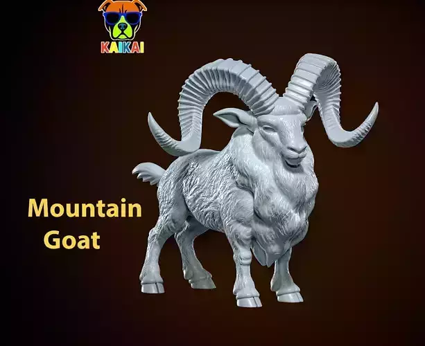 Goat - Longhorned mountain Goat model - 3D print