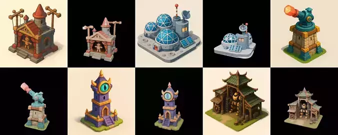 Building Collection 35 pack 100 glb