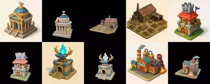 Building Collection 33 pack 100 glb