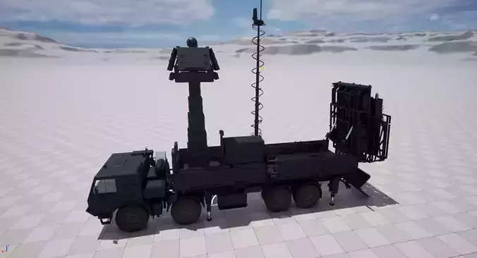 Rigged Israel SPYDER Air Defense System 3D model